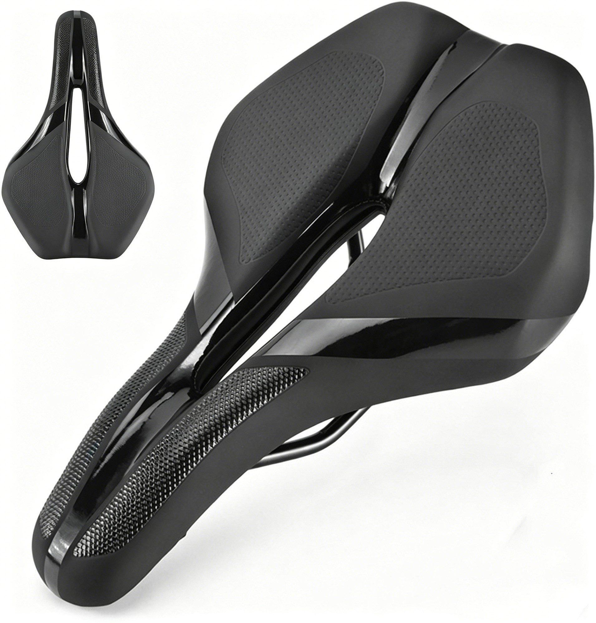 Fyrove Fahrradsattel Memory-Schaum Fahrradsattel universal für MTB Rennrad Ebike (Fahrradsattel Sattel Bikesattel Mountainbikesättel Ergonomisch Superleicht, 1-tlg., Lieferinhalt: 1 x Carbon Fahrradsattel), Memory Schaum Fahrradsattel Mountainbikesättel Universal