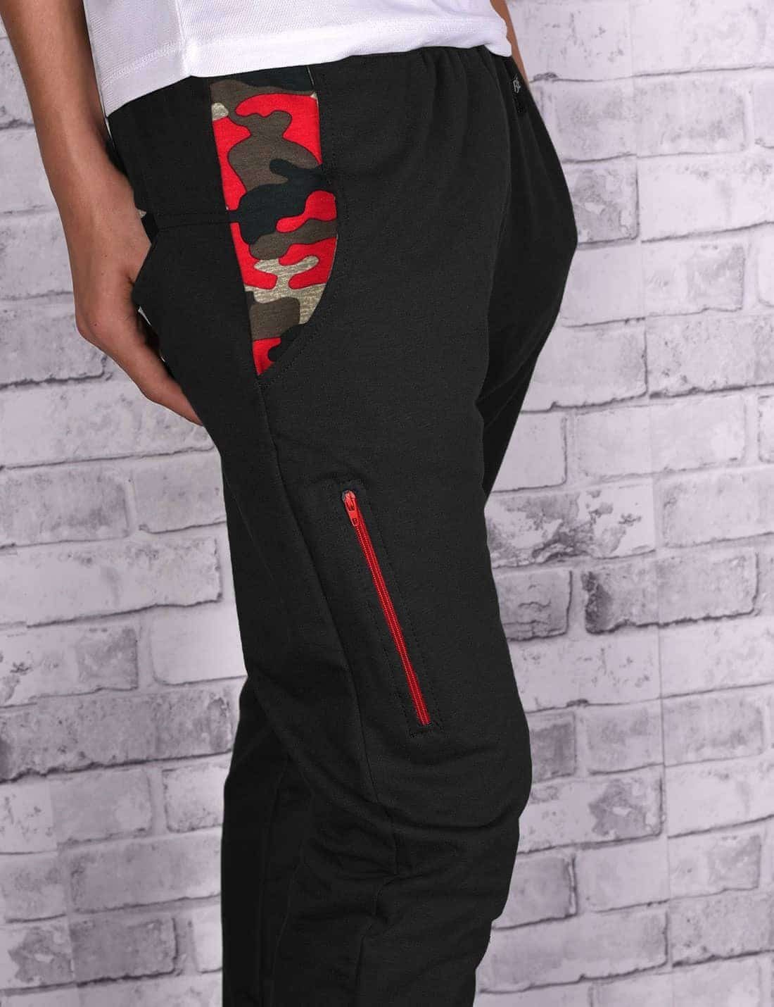 Sweathose BEZLIT elastischem Kinder Jungen Sweatpants Bund mit Schwarz-Rot-Camouflage (1-tlg)