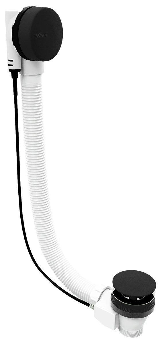 Polysan s.r.o. Ablaufgarnitur Ablaufgarnitur mit Bowdenzug, Länge 600mm, Stopfen 72mm, Schwarz matt Polysan-71850-21