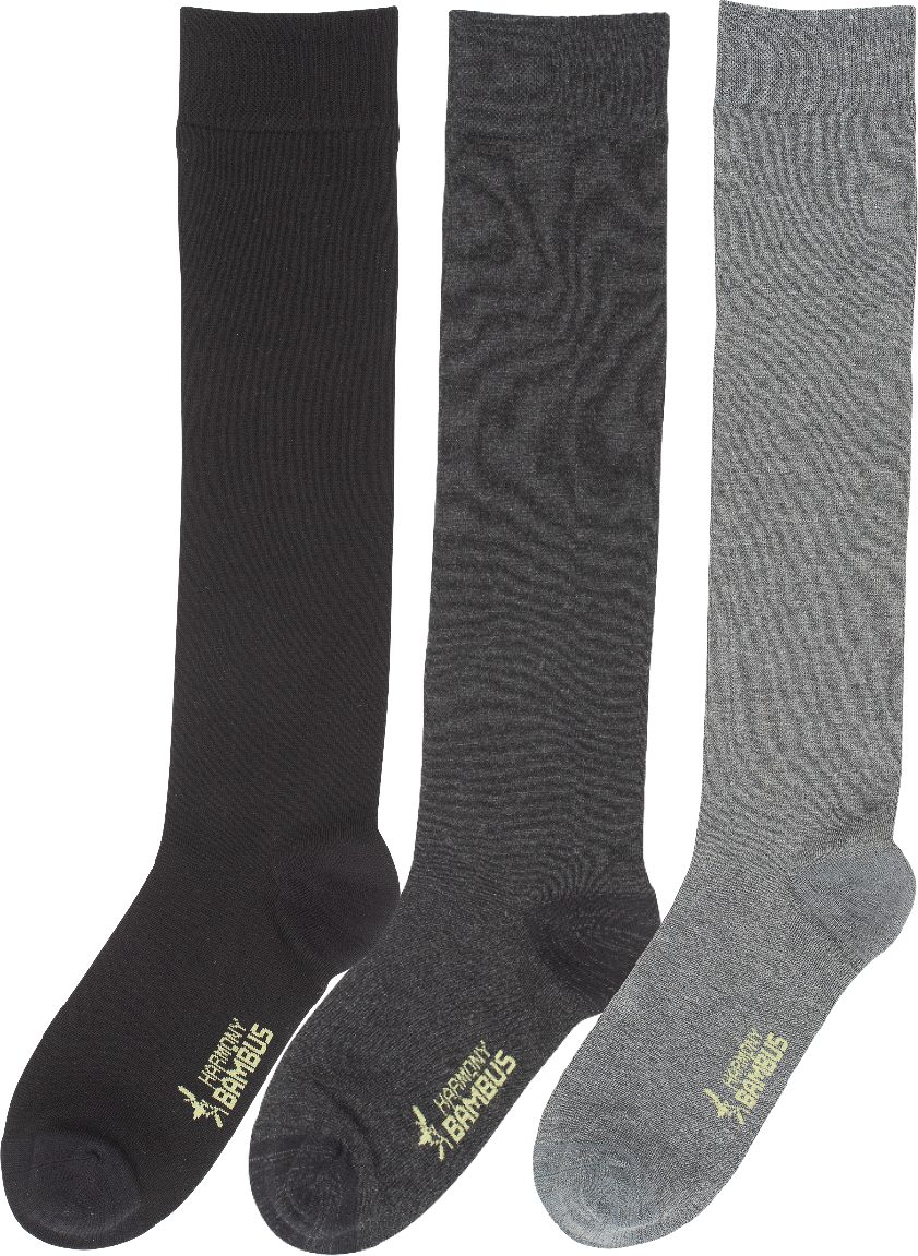 RS Harmony Socken Bambus Viskose Kniestrümpfe MELANGE Softrand ohne Gummi Unisex (6 Paar)