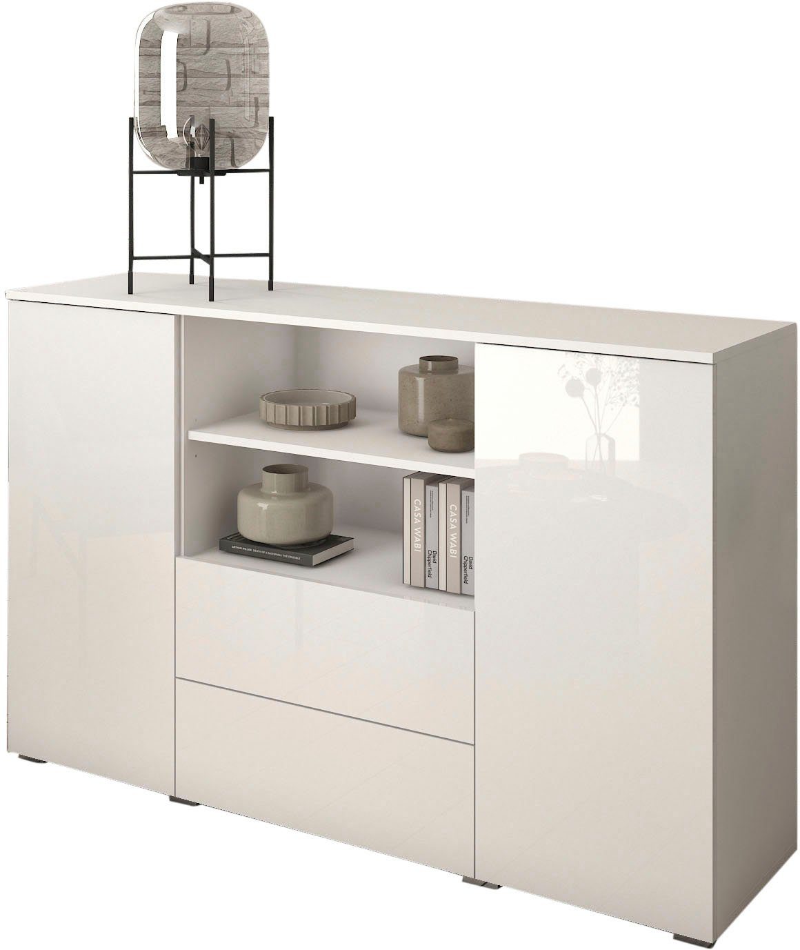 INOSIGN Sideboard PARIS (1 St), Moderne 140cm breite grifflose Kommode, vielseitig einsetzbar