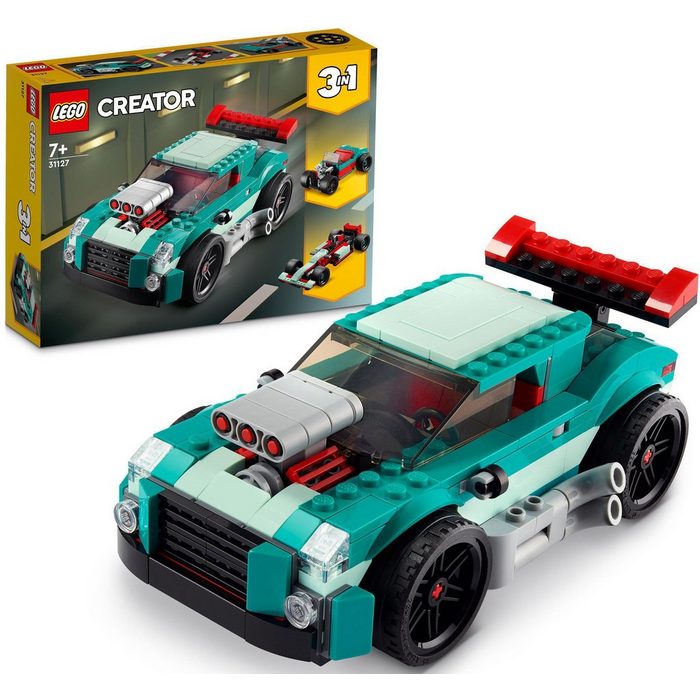 LEGO® Konstruktionsspielsteine Straßenflitzer (31127) LEGO® Creator 3in1 (258 St) Made in Europe