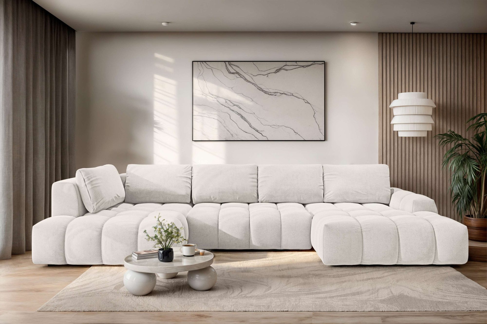 OTTO home Wohnlandschaft AZITA U-Form, Breite 363 cm - OTTO. Verlässliche Qualität., wahlweise als Schlafsofa mit Bettkasten, Bubble-Optik