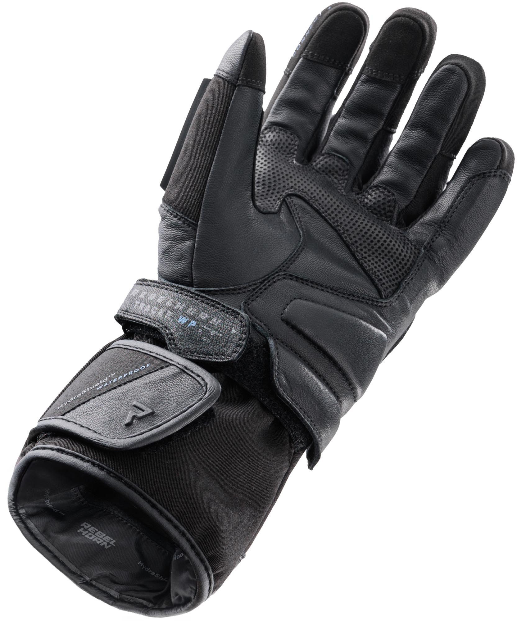Rebelhorn Motorradhandschuhe Tracer wasserfeste Motorrad Handschuhe lange Stulpe,Touchscreenbedienung möglich,mit Visierwischer,wasse