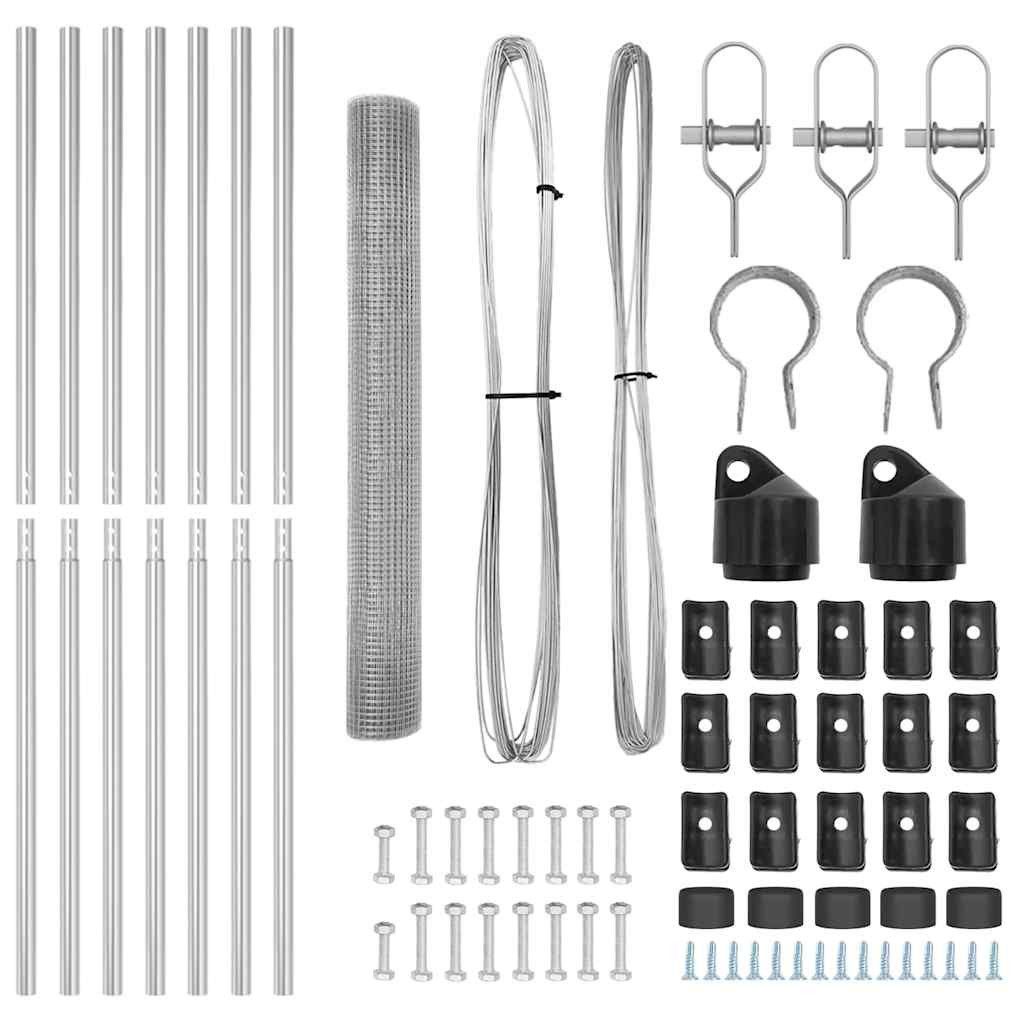vidaXL Zaunpfosten Silber, (1-St)