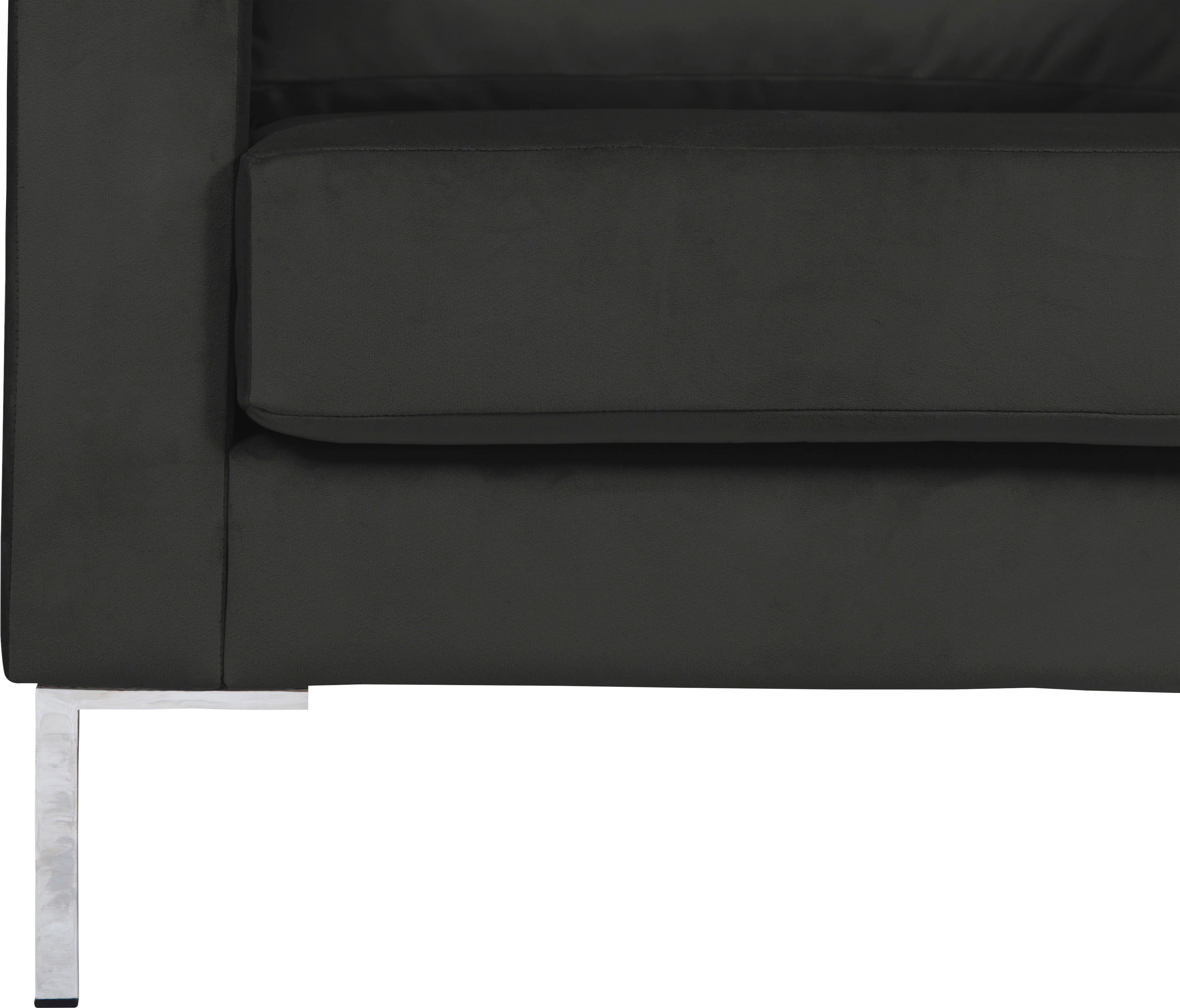 Alte Gerberei Velina, black mit Metall-Winkelfüßen Sessel