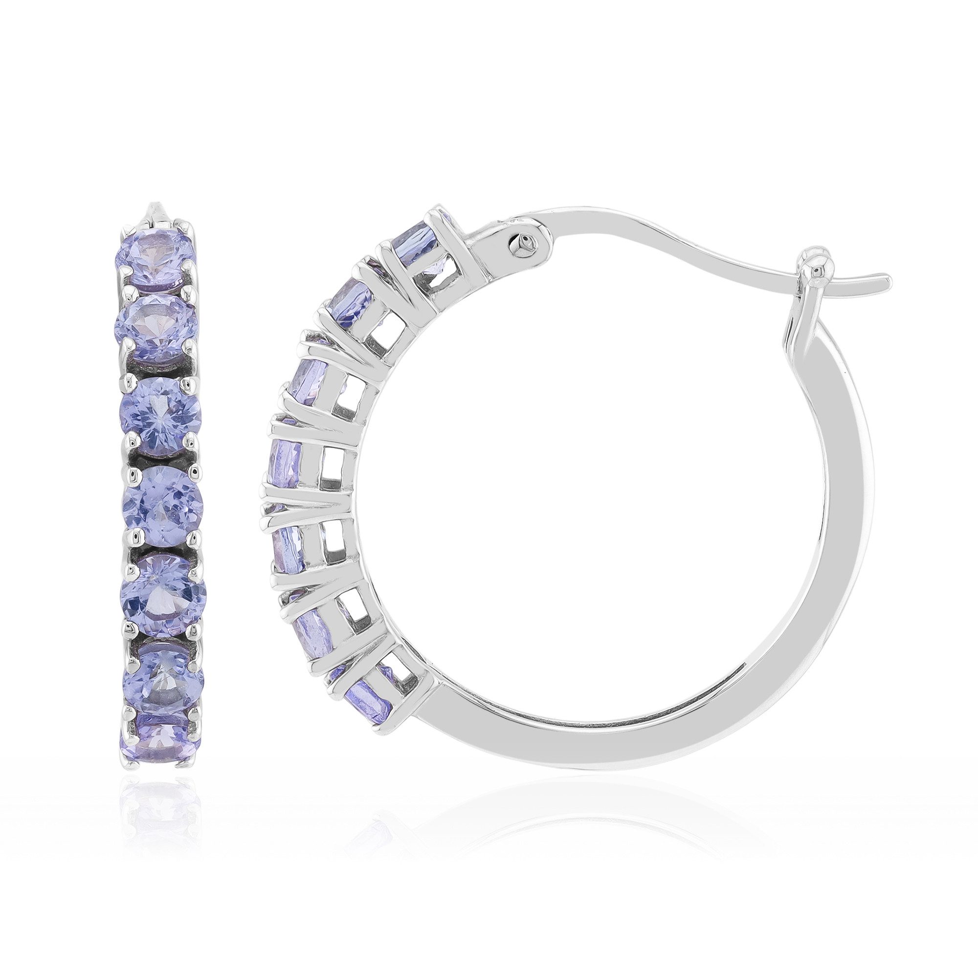 Cavill Ohrring-Set Tanzanit-Creolen aus Sterlingsilber (2-tlg)