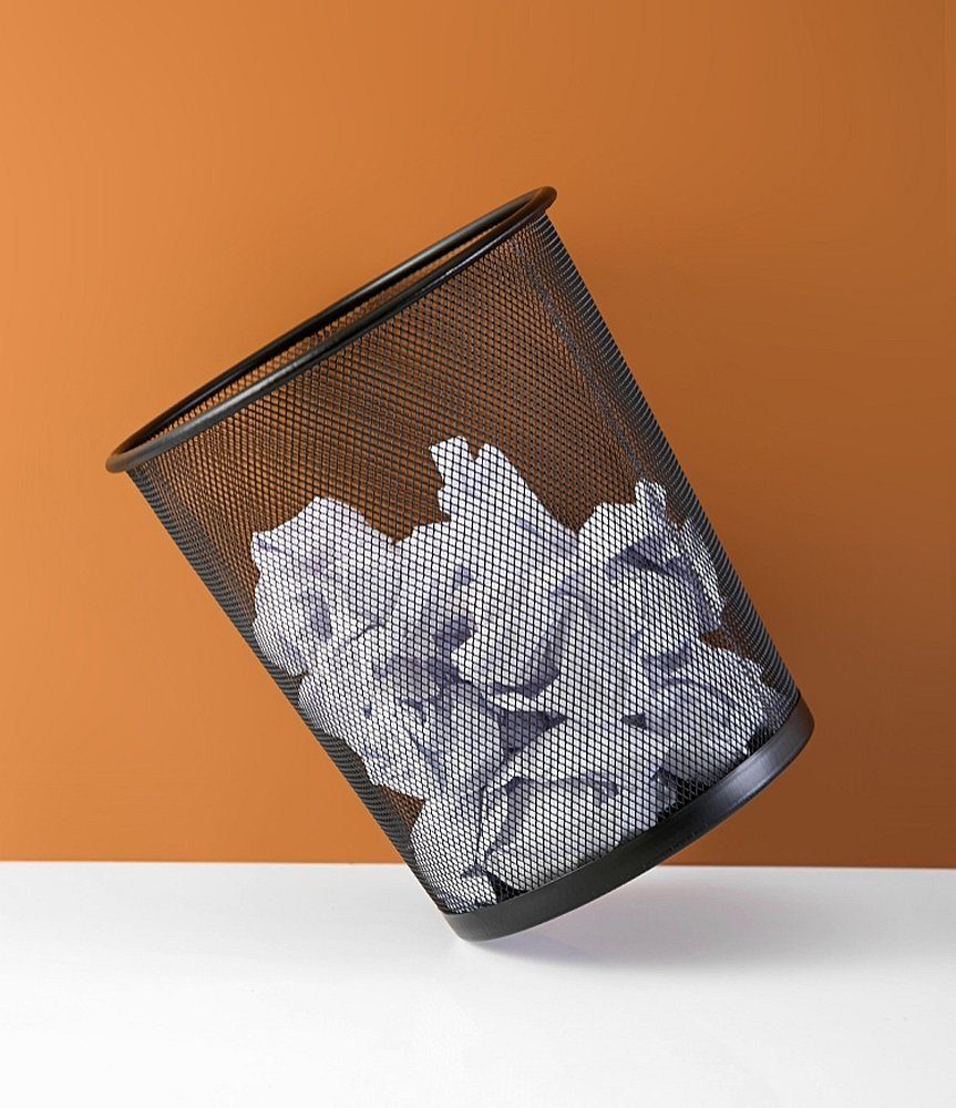 Sinoba Papierkorb Mülleimer Papierkorb Mesh aus Metall Höhe 34 cm 18 L rund, Drahtmetall