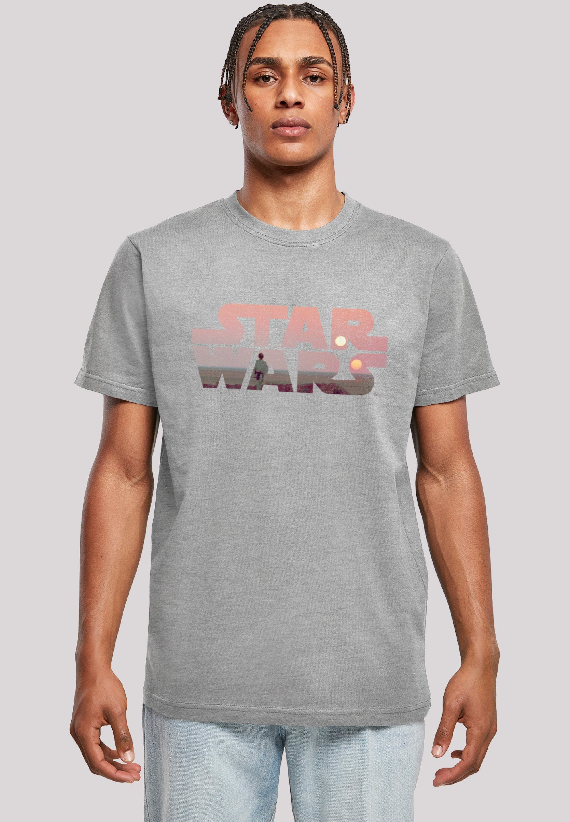 heather Tatooine Logo Star T-Shirt Print Wars F4NT4STIC grey