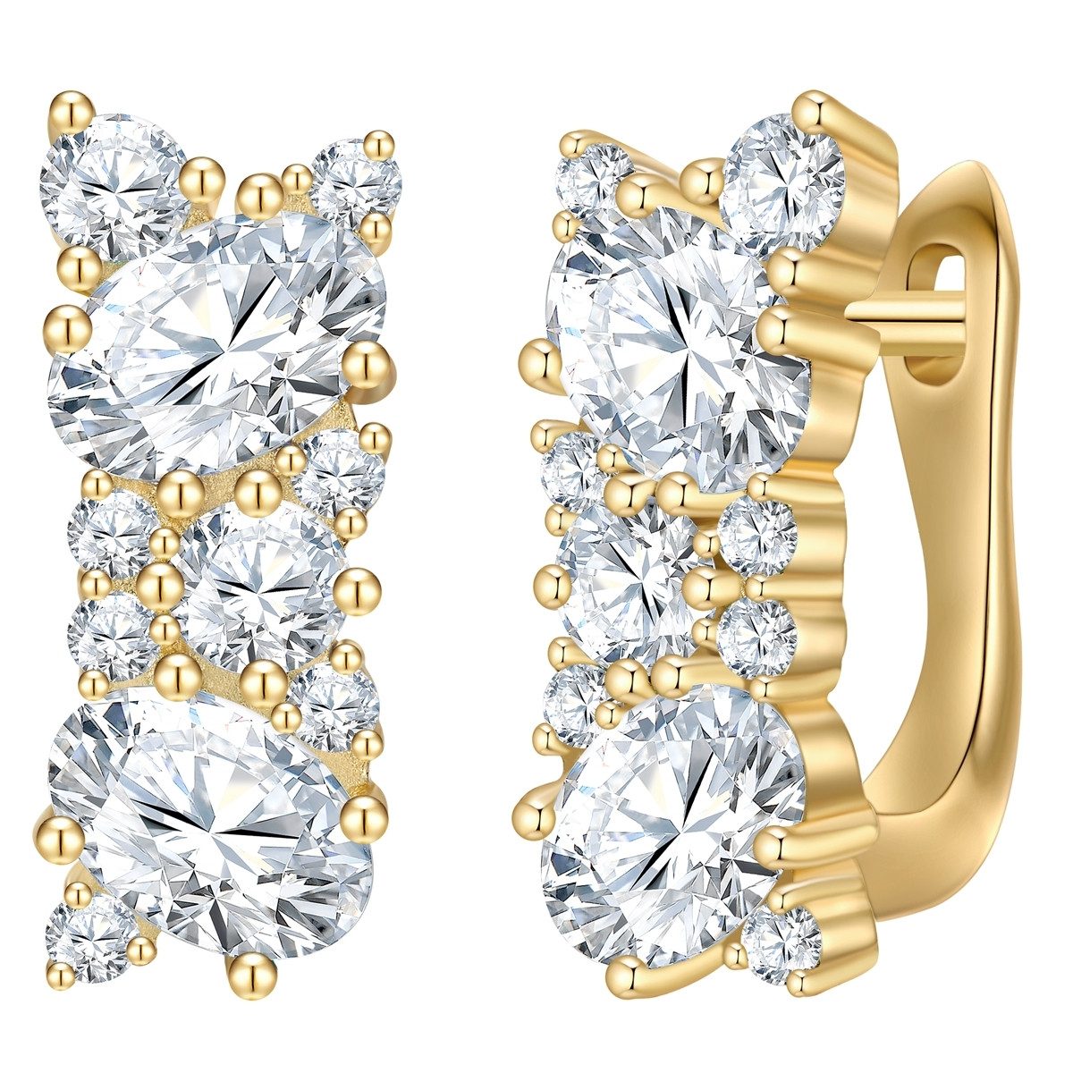 Rafaela Donata Paar Creolen gelbgold, mit Zirkonia