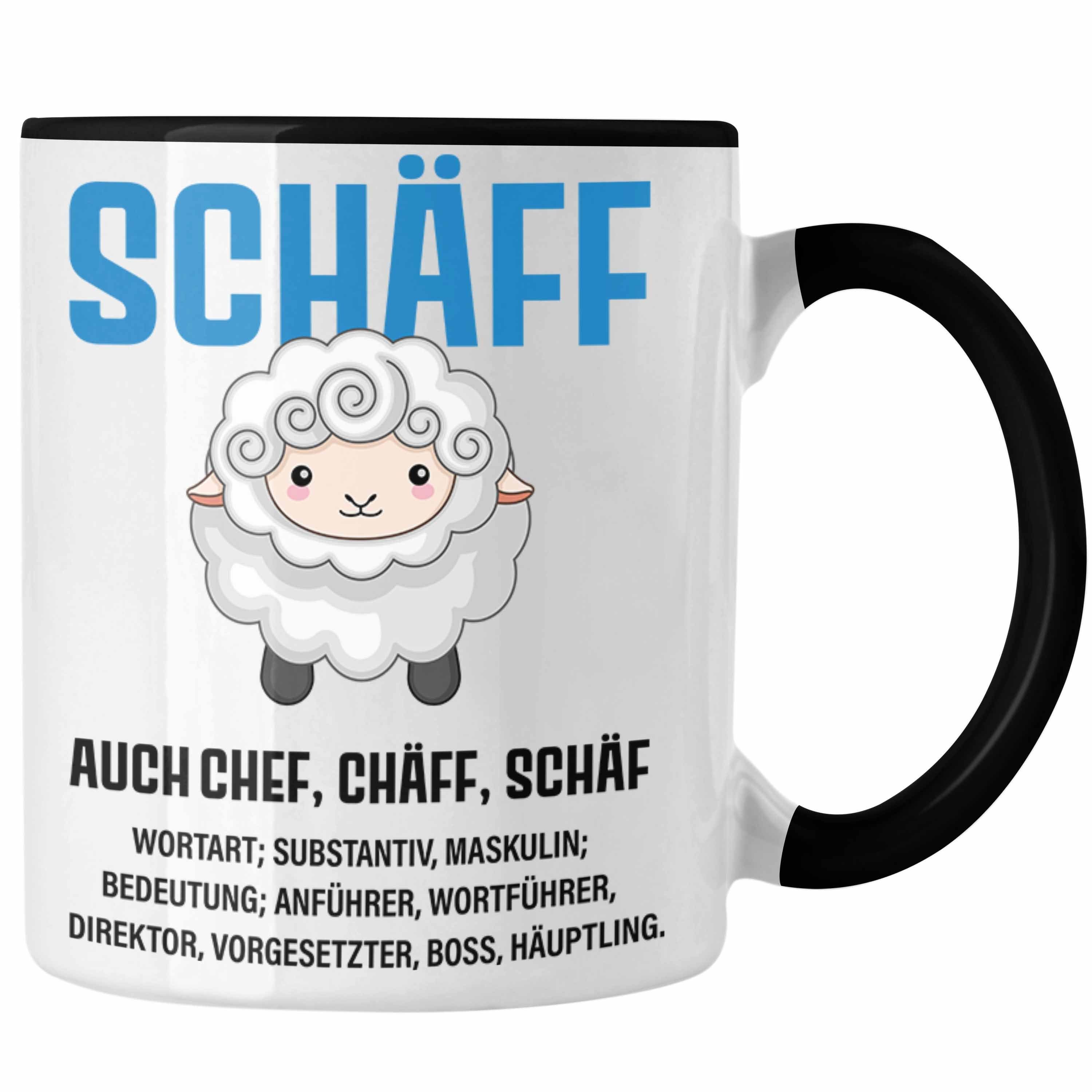 Geschenkidee - Kaffeetasse Trendation Abschied Tasse Trendation Chef schwarz Geschenke Tasse Lustig Spruch