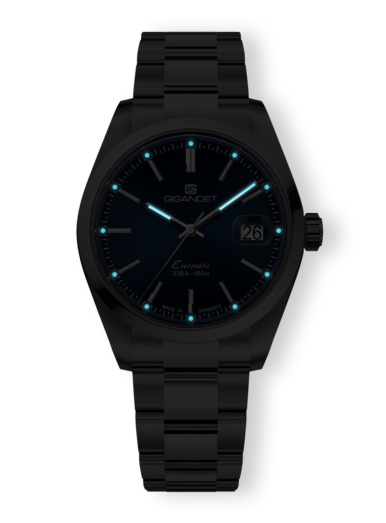 Gigandet Automatikuhr EVERMATIC, Made in Germany, Saphirglas, Swiss Super-LumiNova, verschraubtes Band