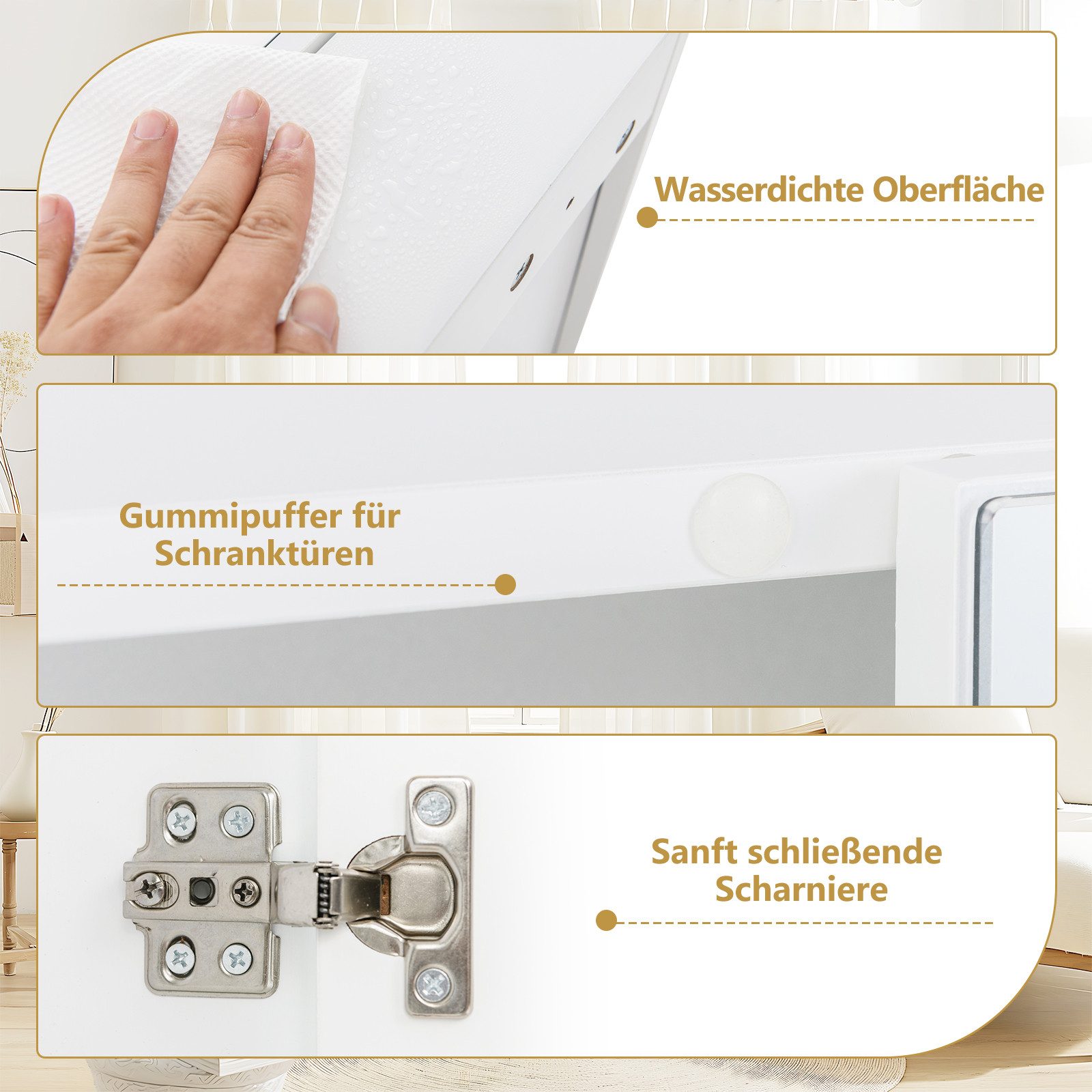 COSTWAY Spiegelschrank Badezimmerspiegelschrank hängend, mit Spiegel