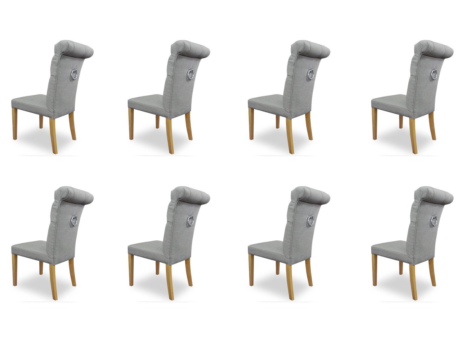 Xlmoebel Sitzgruppe Gepolsterte Lehnstühle im modernen Lounge-Design, bequem und stilvoll, (Stuhl-Set, 8-tlg., 8er-Set Stühle, grau, Stoff), Hergestellt in Europa