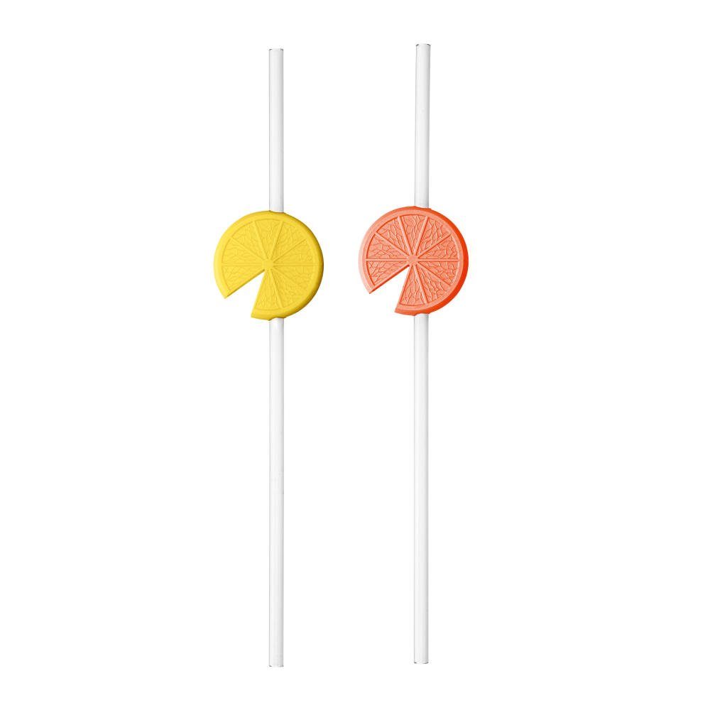 KOZIOL Organizer Trinkhalmhalter Lemon 2er-Set (Set, 2 St)