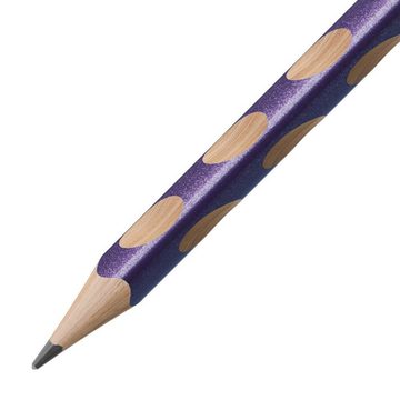 STABILO Bleistift EASYgraph S Metallic Edition in metallic Violett, für Rechtshänder - 2er Pack - Härtegrad HB