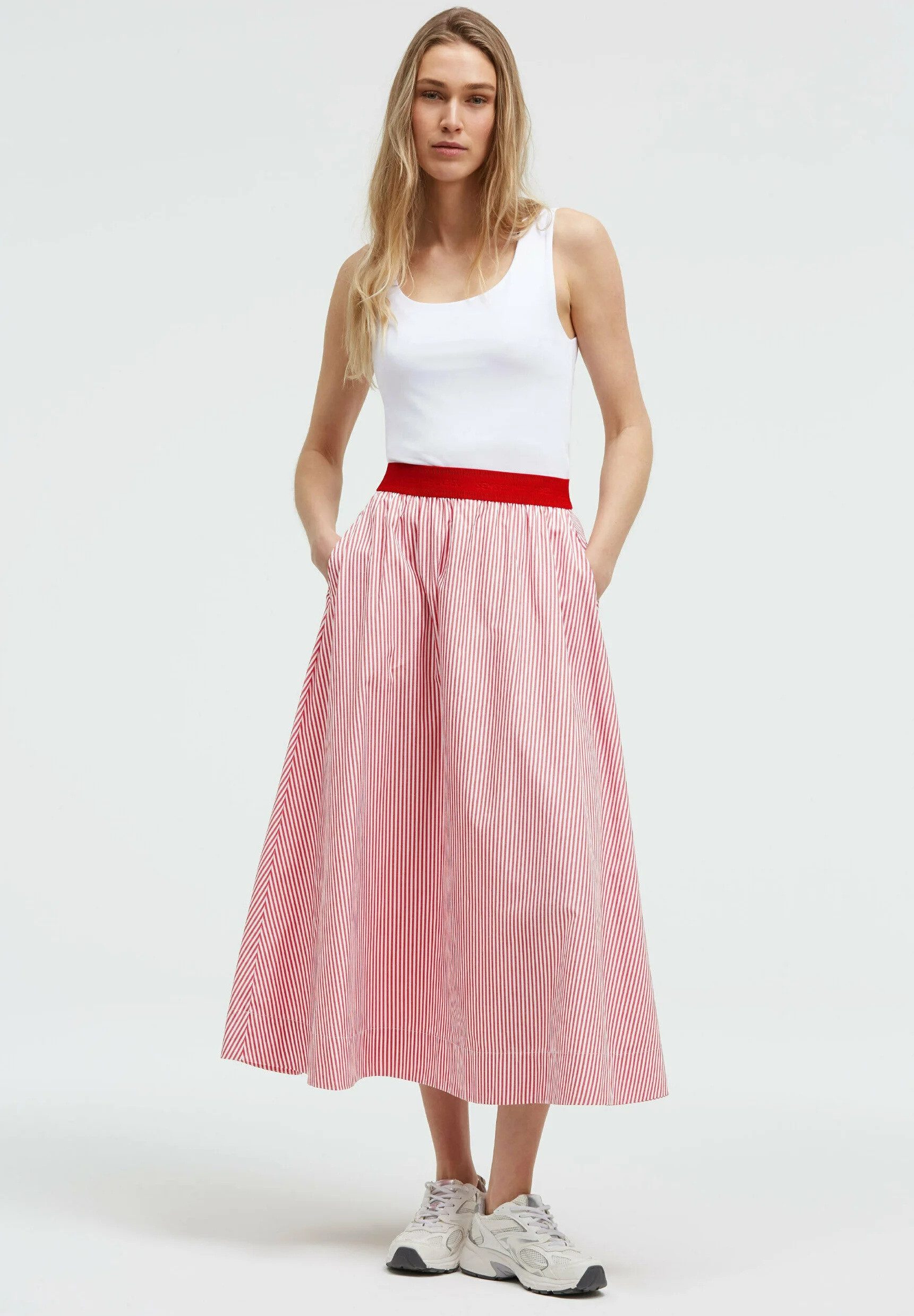 SENSES.THE LABEL Midirock FRE:JUS mit Streifen-Design mit Elastikbund
