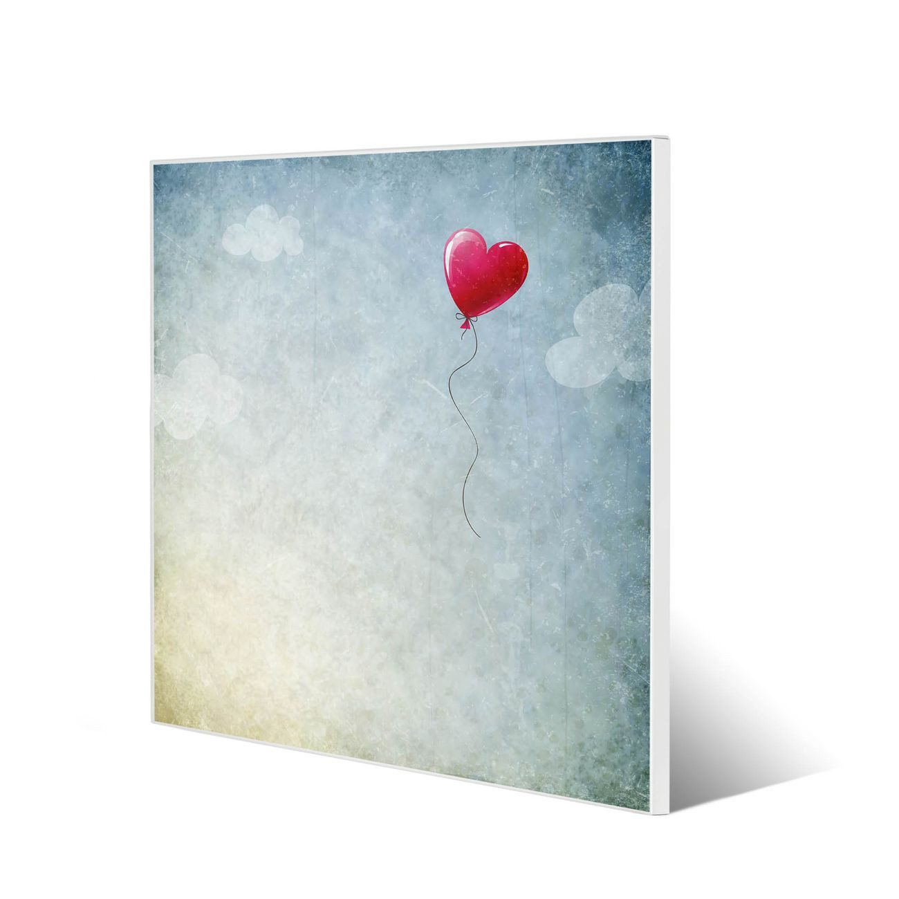 banjado Magnettafel Stahl Quadratisch Herzballon, (inkl. 4 Magnete, Quadratische Stahlmagnettafel)