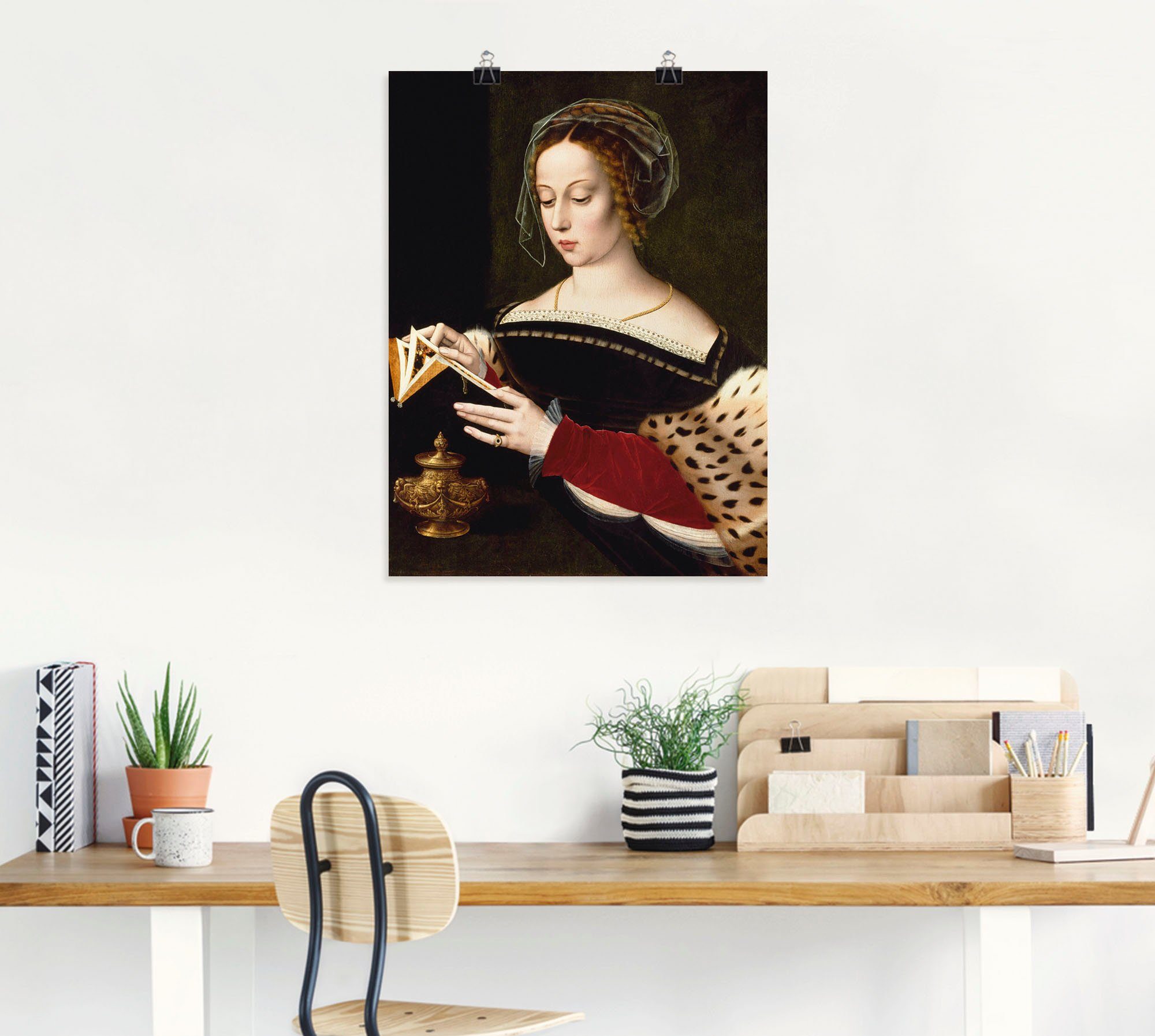 Artland Wandbild Die lesende Maria St), Leinwandbild, Portrait als in Poster oder Magdalena, Alubild, (1 Größen versch. Wandaufkleber