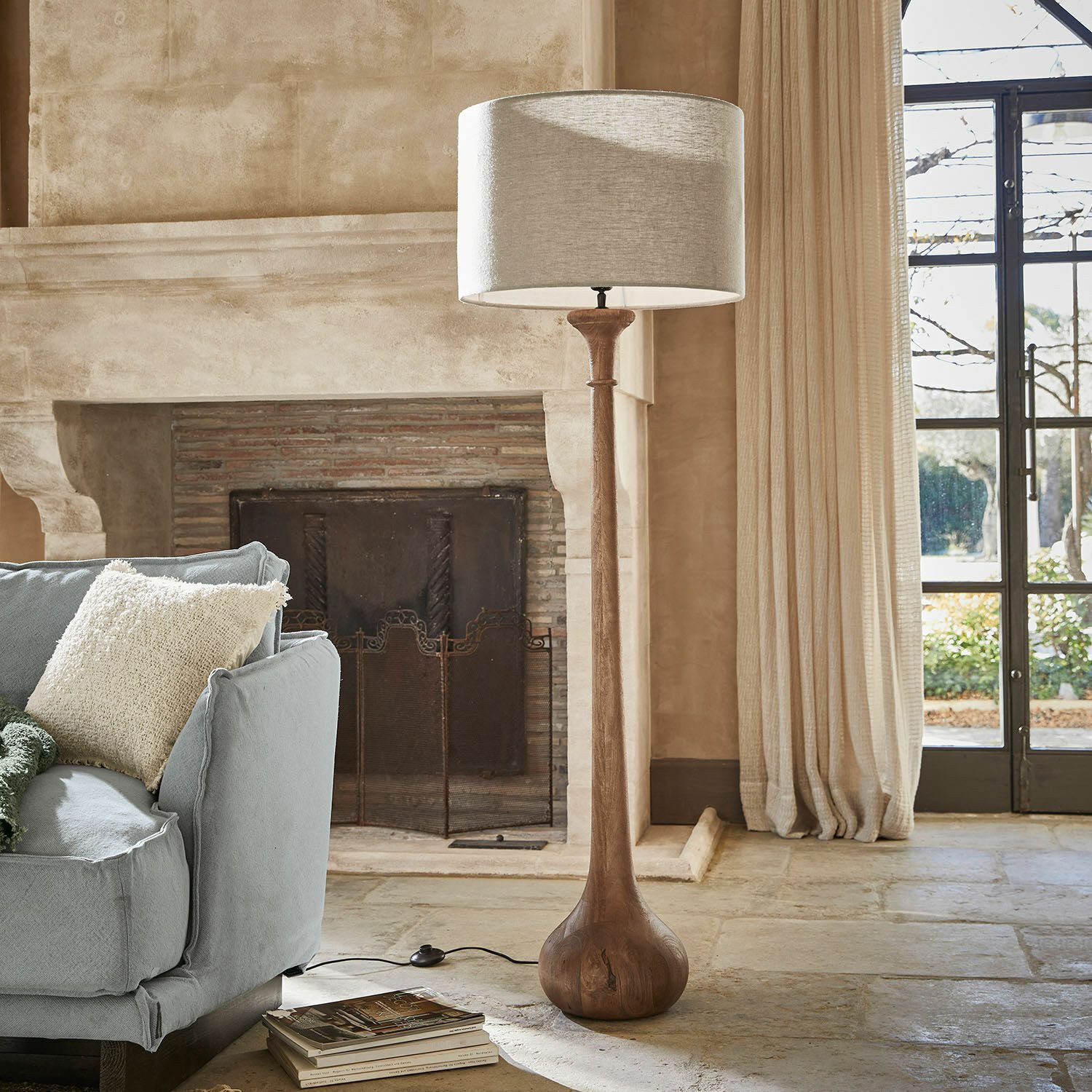 Mirabeau Stehlampe Stehlampe Andrées braun/leinen