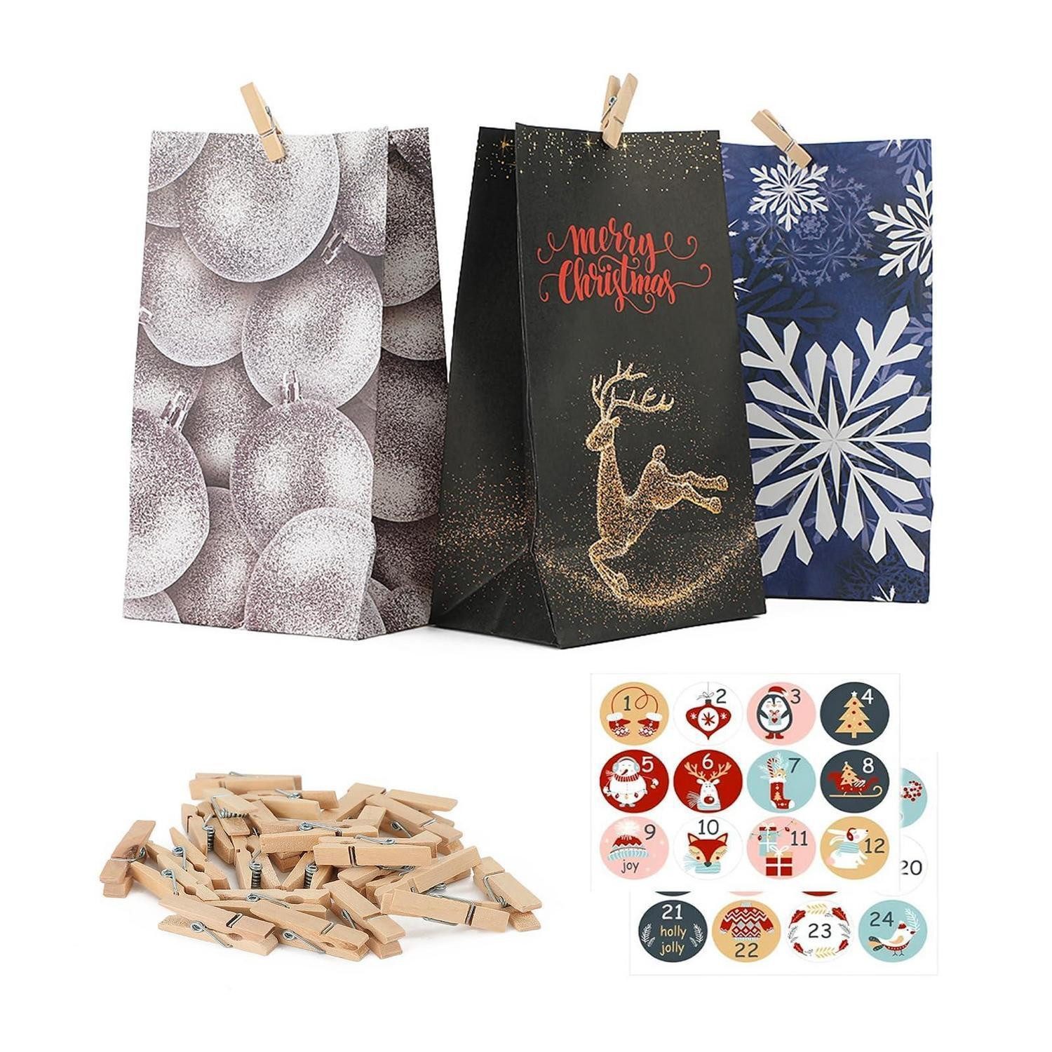 LuxusKollektion befüllbarer Adventskalender Adventskalender DIY Kinder zum Befüllen 24tlg
