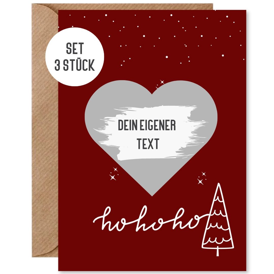 Things of Happiness Weihnachtskarte Rubbelkarte Weihnachten, Gutschein Weihnachten, Weihnachtskarte, Set mit 3 Stück