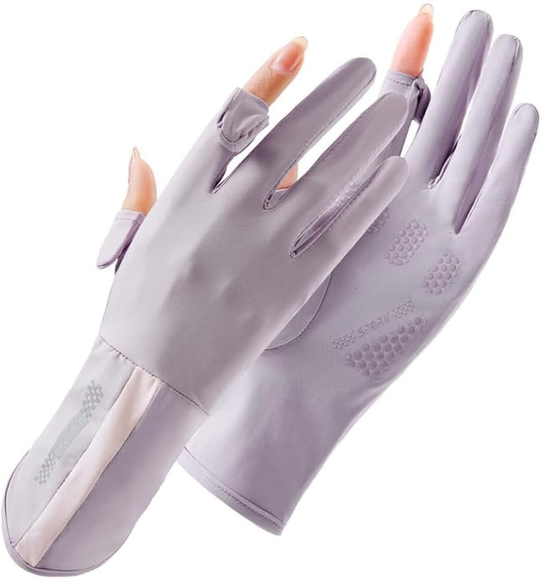 Zaewry Fahrradhandschuhe Rutschfeste UV-Schutz-Handschuhe für Damen,Atmungsaktiv und leicht
