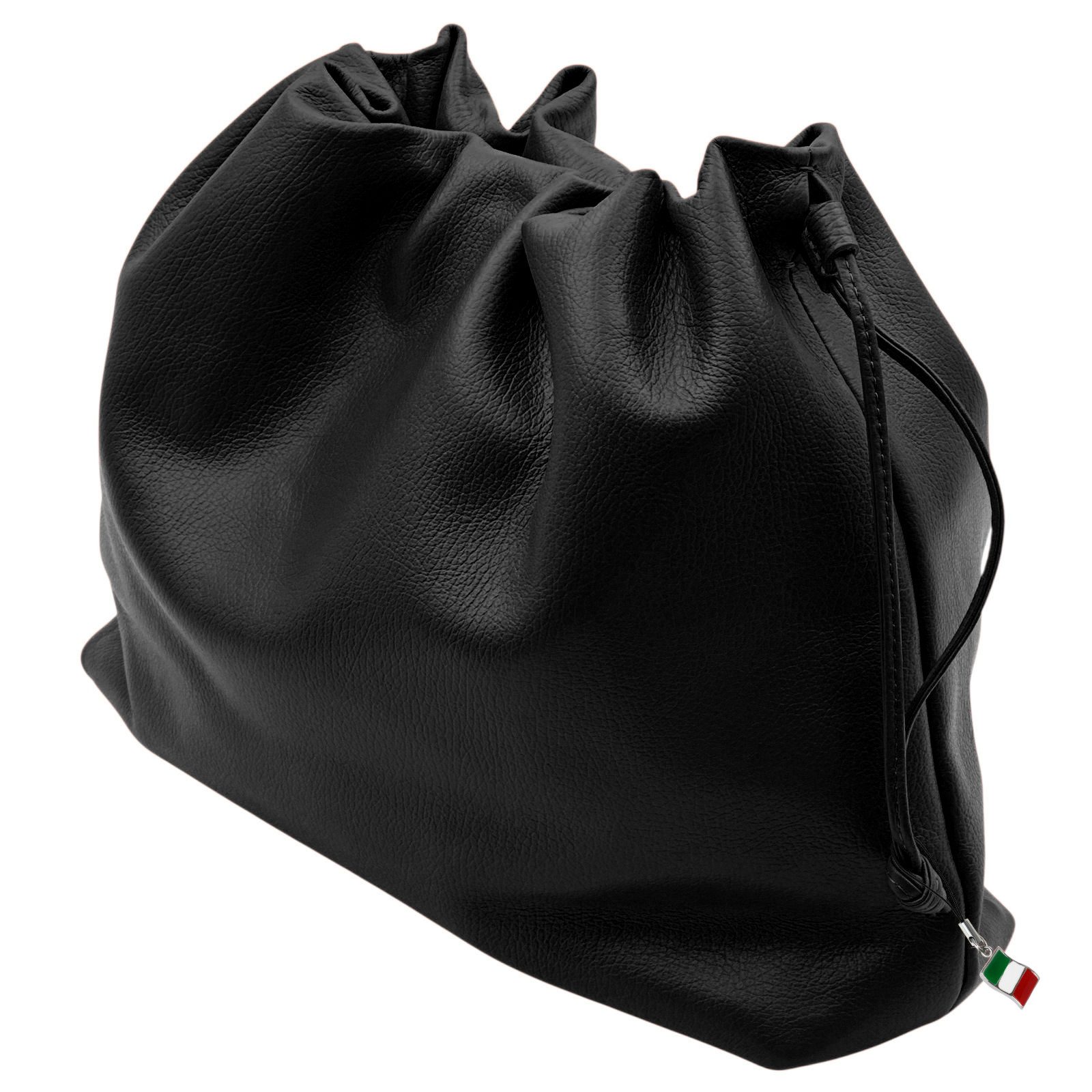 FLORENCE Beuteltasche Florence Beuteltasche Echtleder schwarz (Beuteltasche), Damen Schultertasche, Beuteltasche Leder, schwarz ca. 42 x 30cm hoch