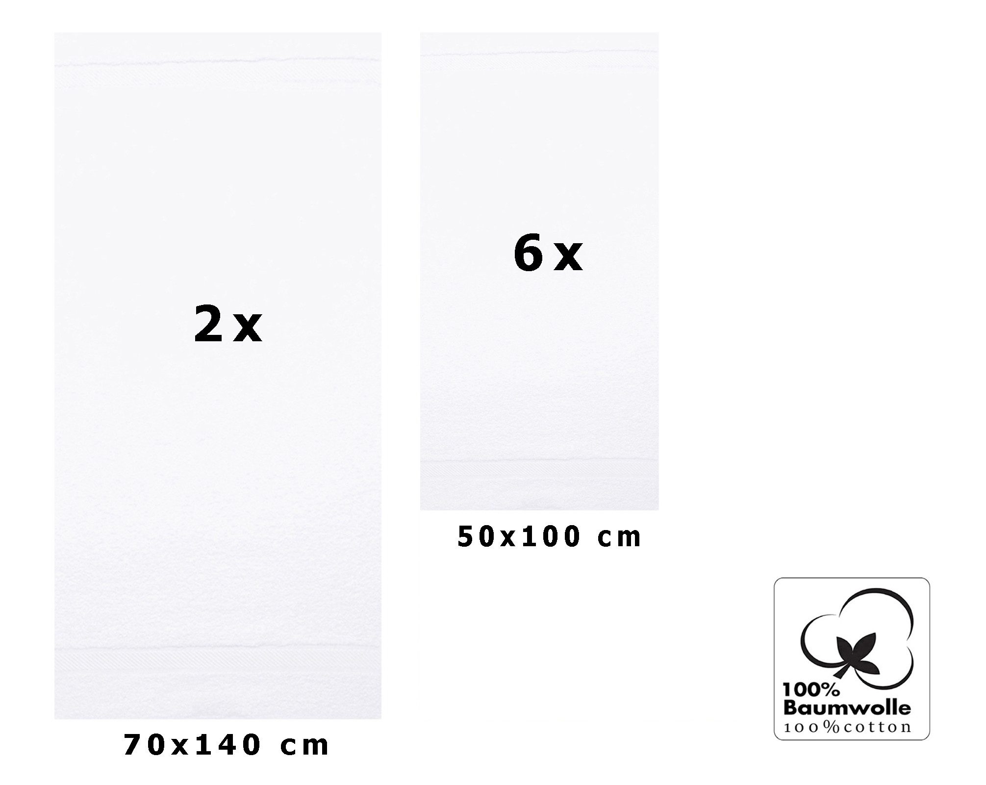 Betz Handtuch Set 8-tlg. Palermo Farbe weiß, 100% Baumwolle (Set) günstig online kaufen