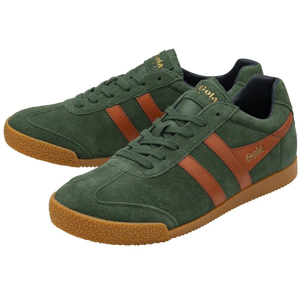 Gola Harrier Suede-Leder 2025 immergrün/orange/navyblau Herren Sneaker