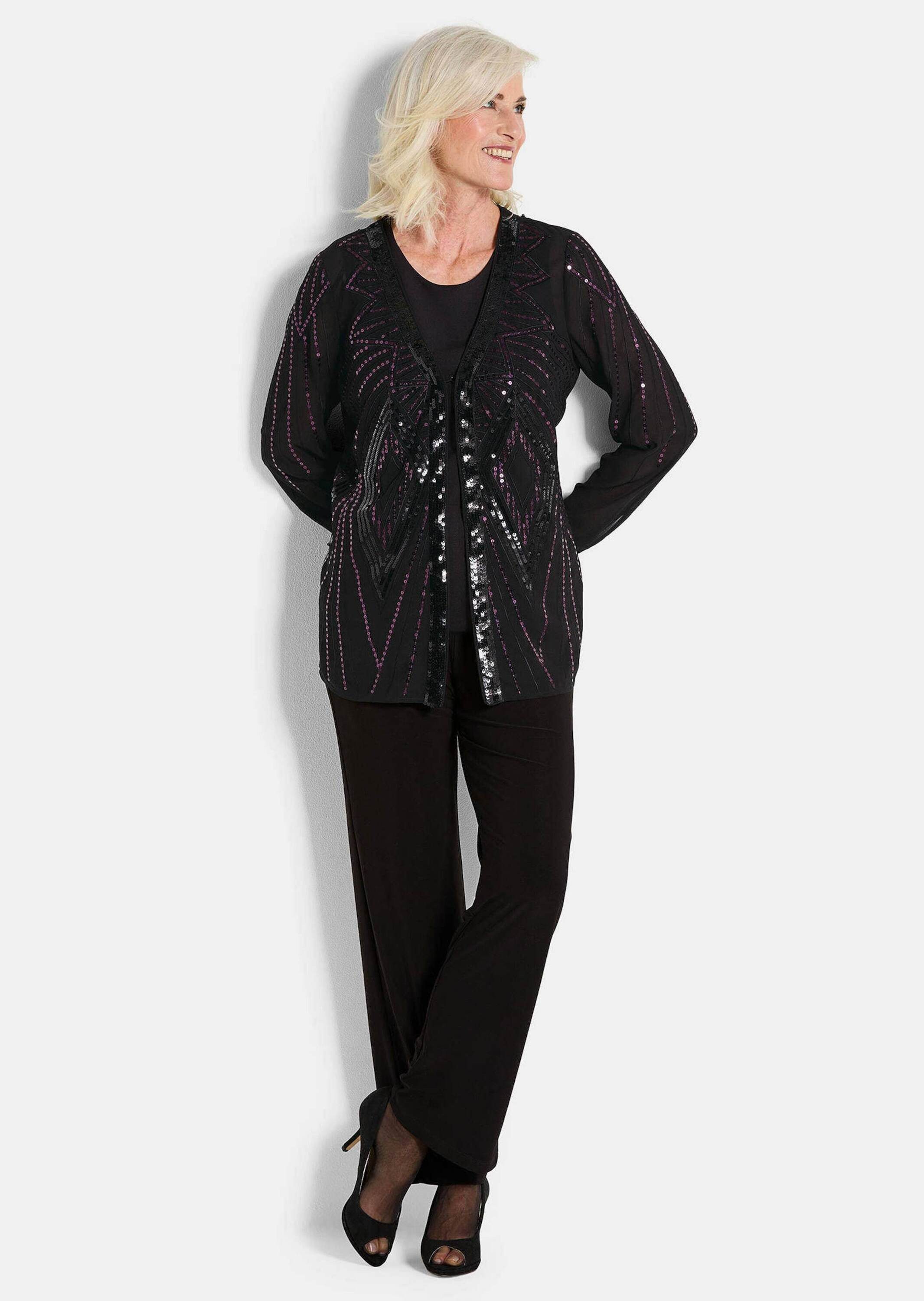 GOLDNER Chiffonbluse Chiffon-Jäckchen mit Pailletten günstig online kaufen