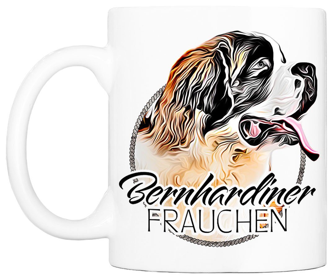 Cadouri BERNHARDINER Kaffeetasse - für Hundefreunde, Tasse FRAUCHEN Keramik