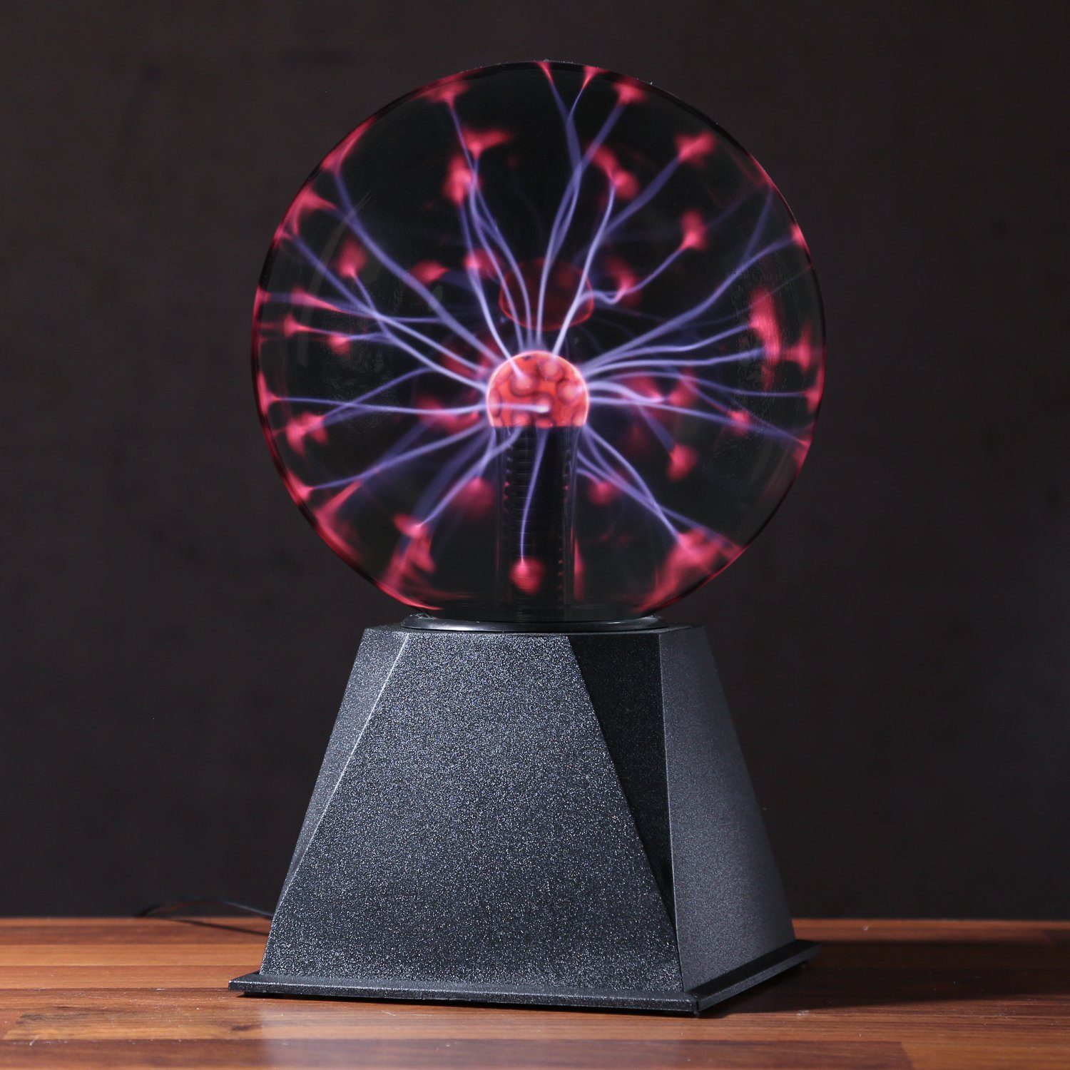 rot, magisch LED Plasmakugel Dekolicht Plasmaball zuckend SATISFIRE rot Blitz-Show