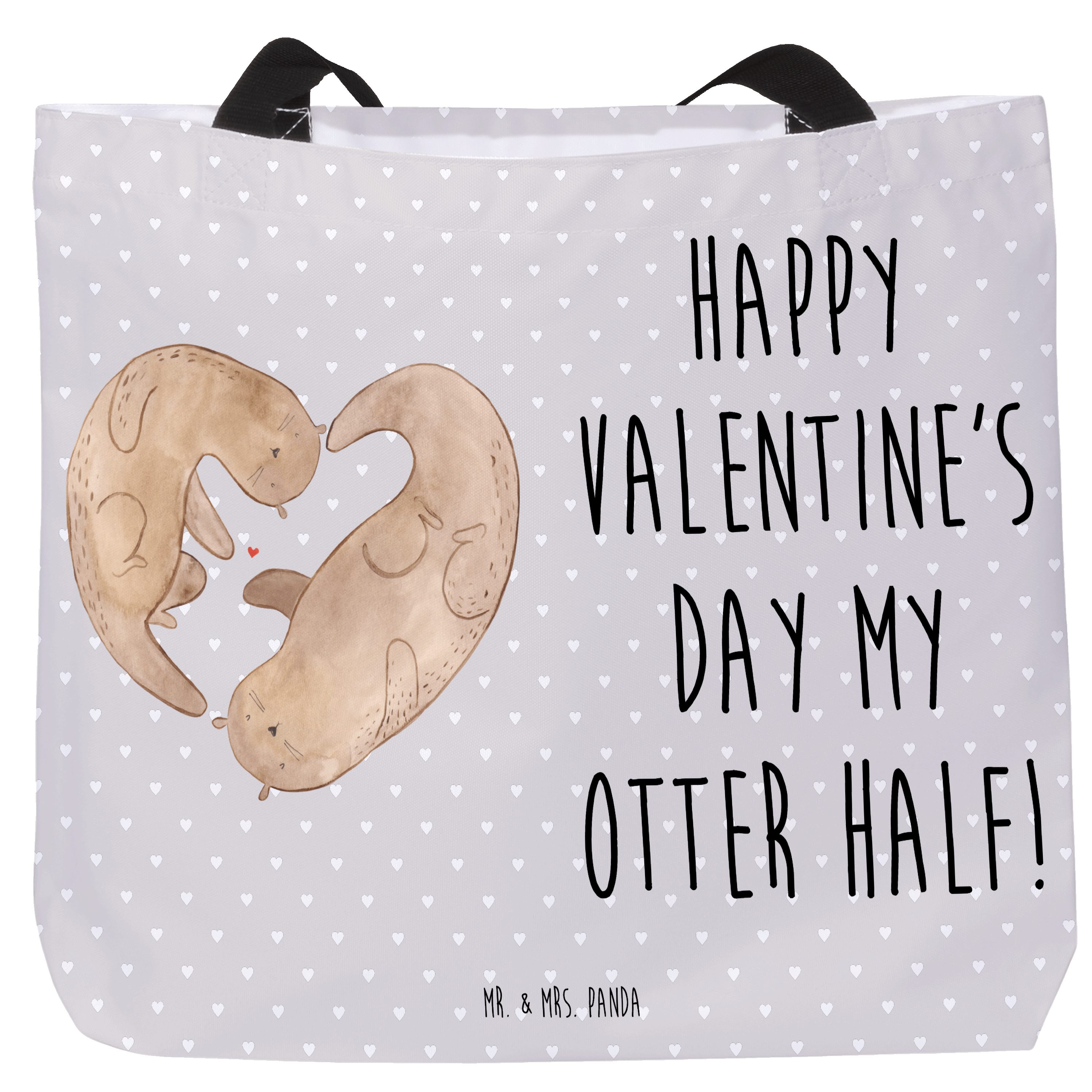 Shopper Otter Valentine, Reisetasche, Grau Pastell, Jahrestag, Hochzeitstag