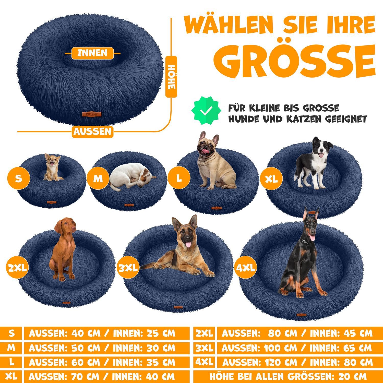 Lovpet Tierbett, Hundebett Hundekissen Katzenbett Bagel, günstig online kaufen