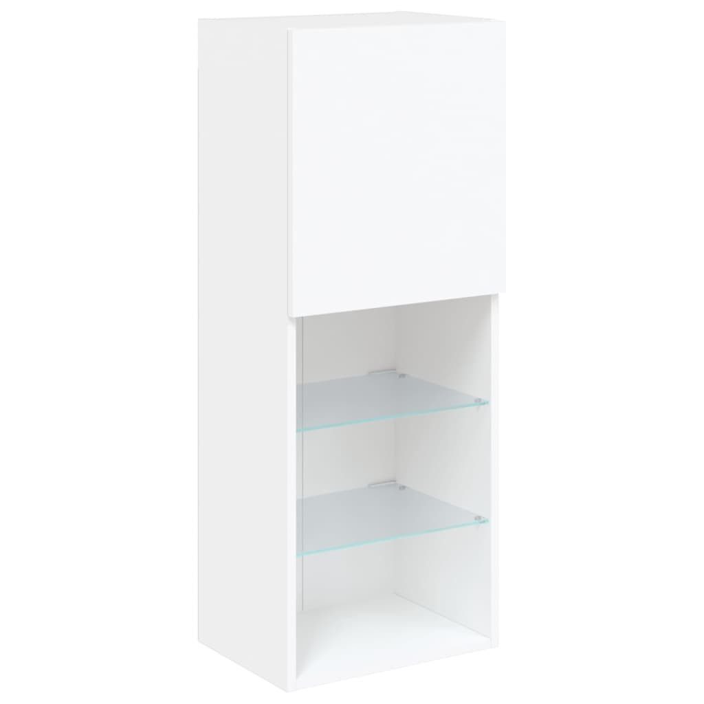 vidaXL TV-Schrank TV-Schrank mit LED-Leuchten Weiß 40,5x30x102 cm (1-St)