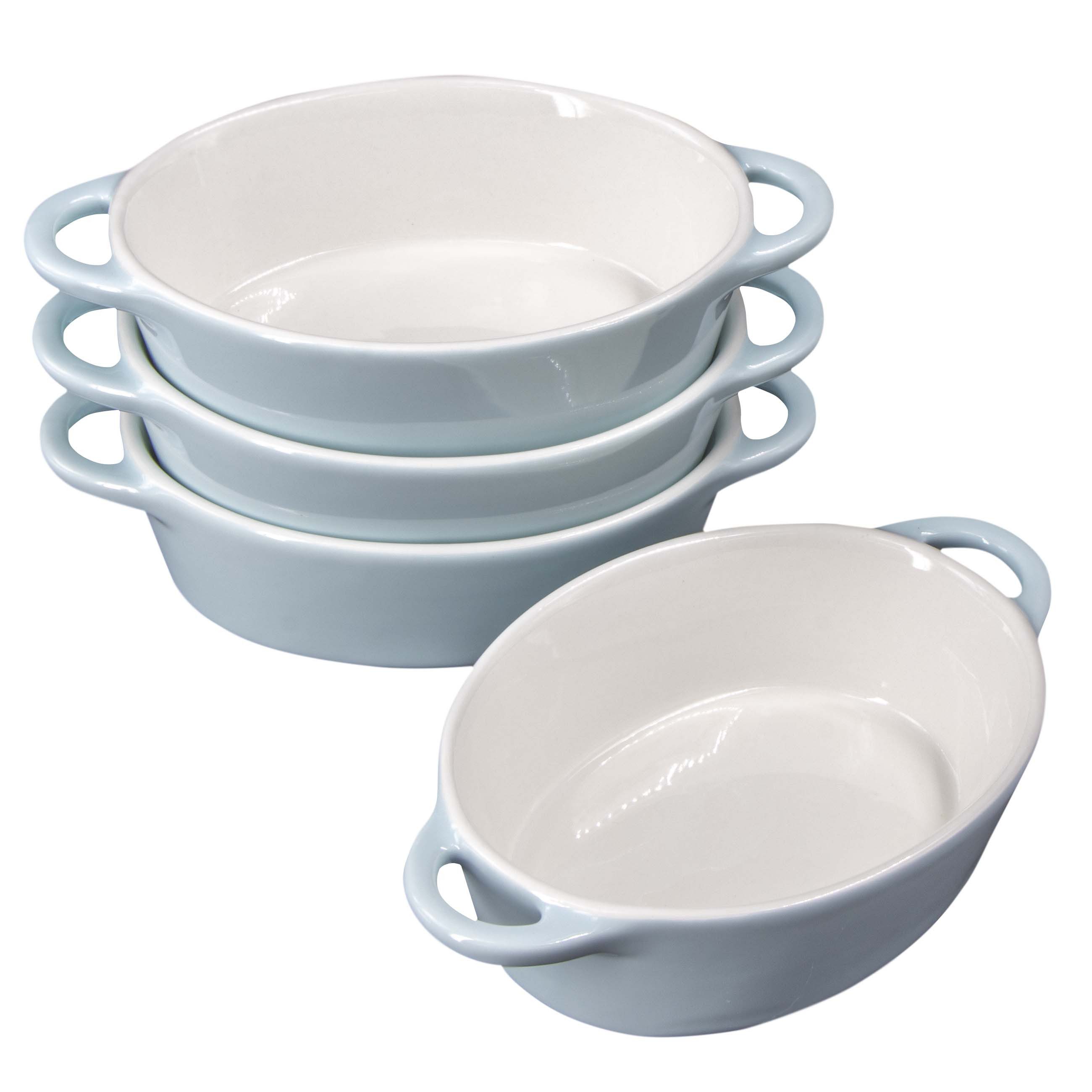 KVOTA Auflaufform 4-er Set oval 300ml MINI je 1 Portion, Keramik, Hochwertige Keramik