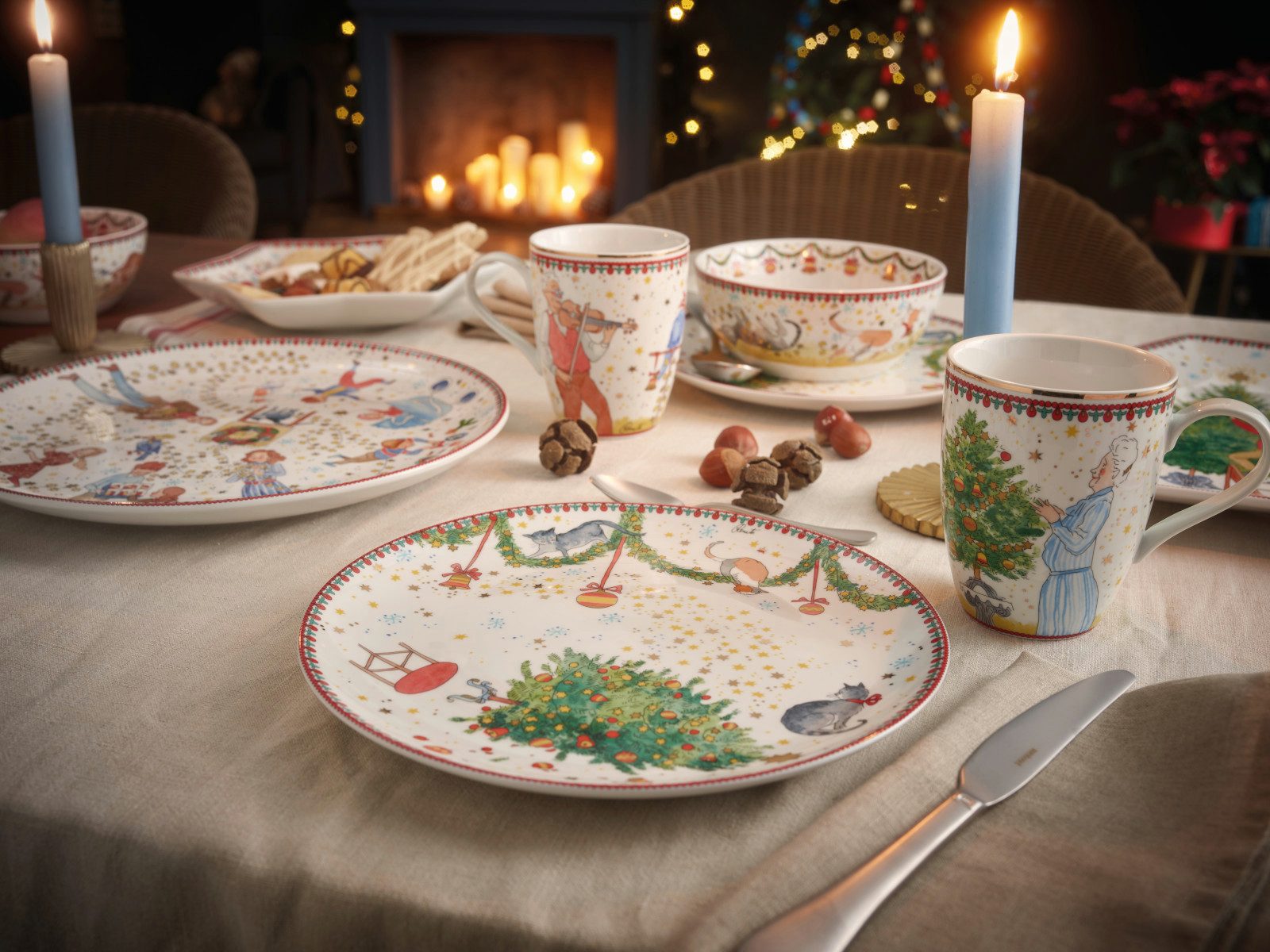 Hutschenreuther Frühstücksteller Sammelkollektion 2024 Weihnachtsleuchten Teller flach 22cm