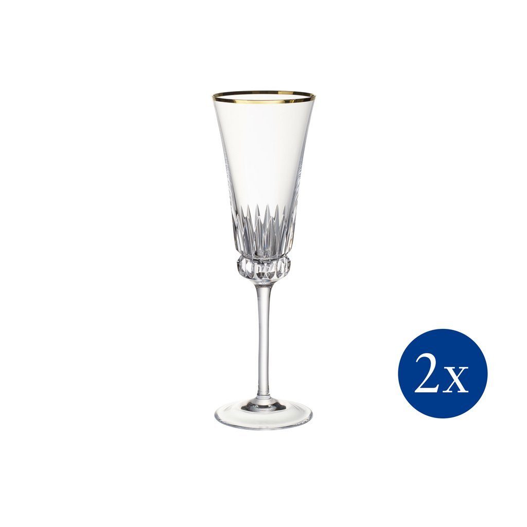 Villeroy & Boch Sektglas Grand Royal Gold Sektkelch, Set 2tlg. 239mm, Glas