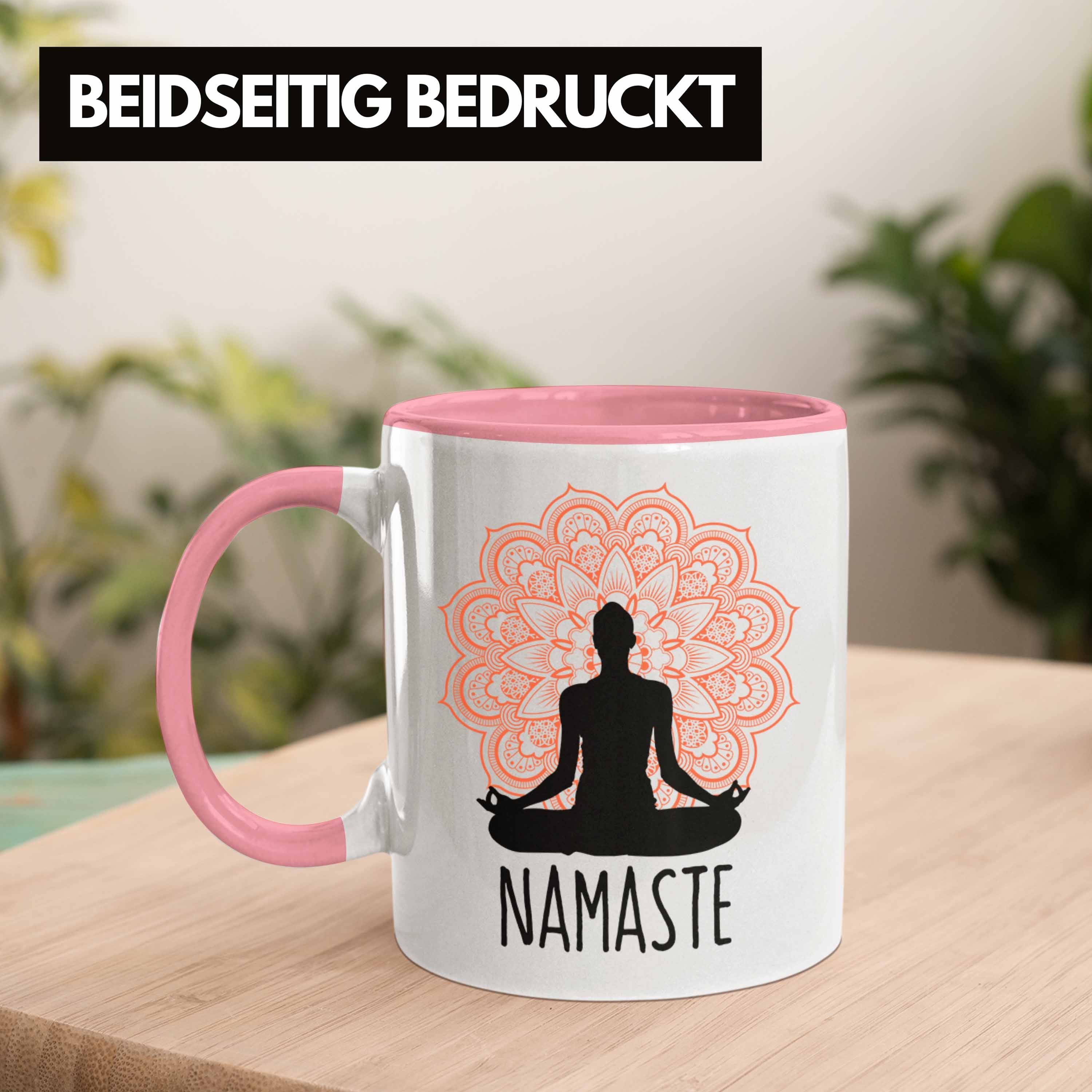 Geschenk Meditationliebhaber Inspirierendes Meditations-Tasse Trendation Rosa für Tasse Nama