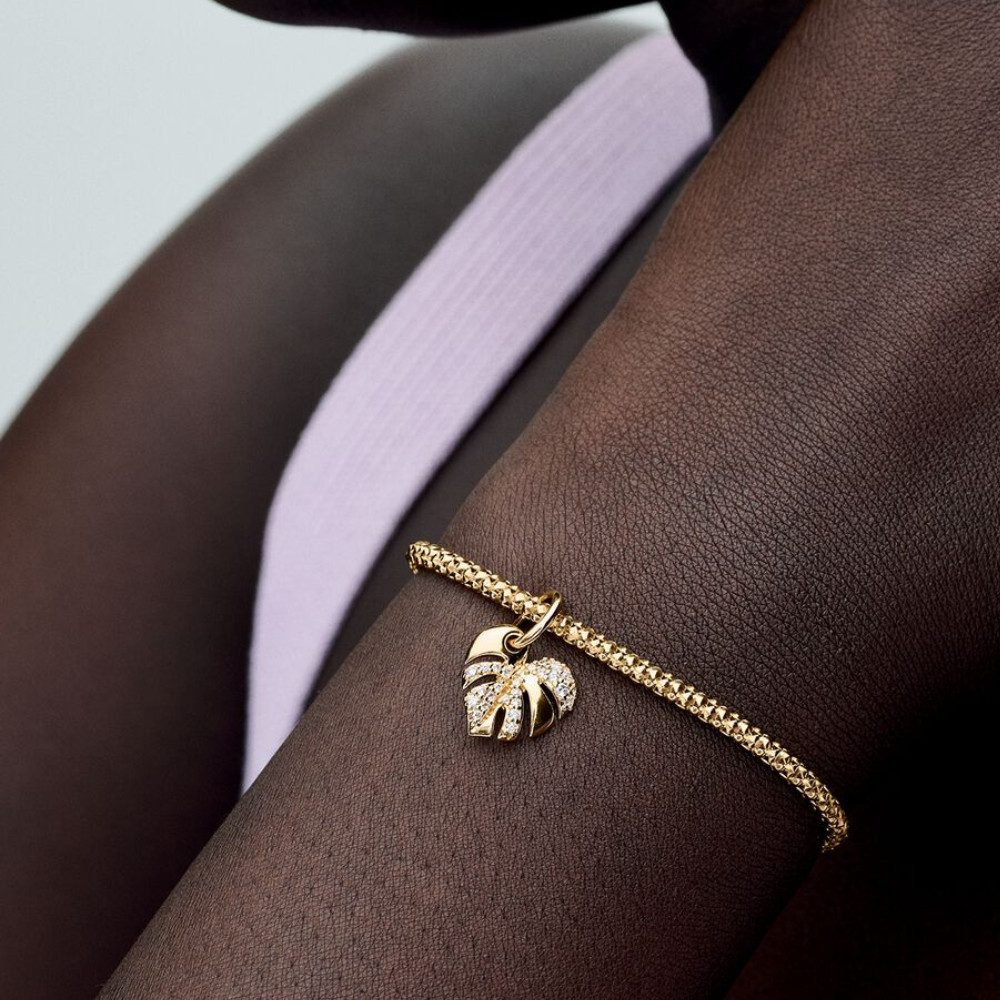 Pandora Charm-Einhänger 763349C01, Pandora Moments, Pandora, Charm, Monstera Blatt, Natur, Vergoldet