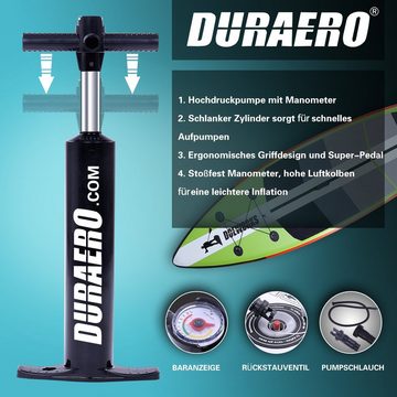 DURAERO Inflatable SUP-Board Stand up Paddling Board, 330x76x15cm, Action-Cam Halterung, bis 150kg