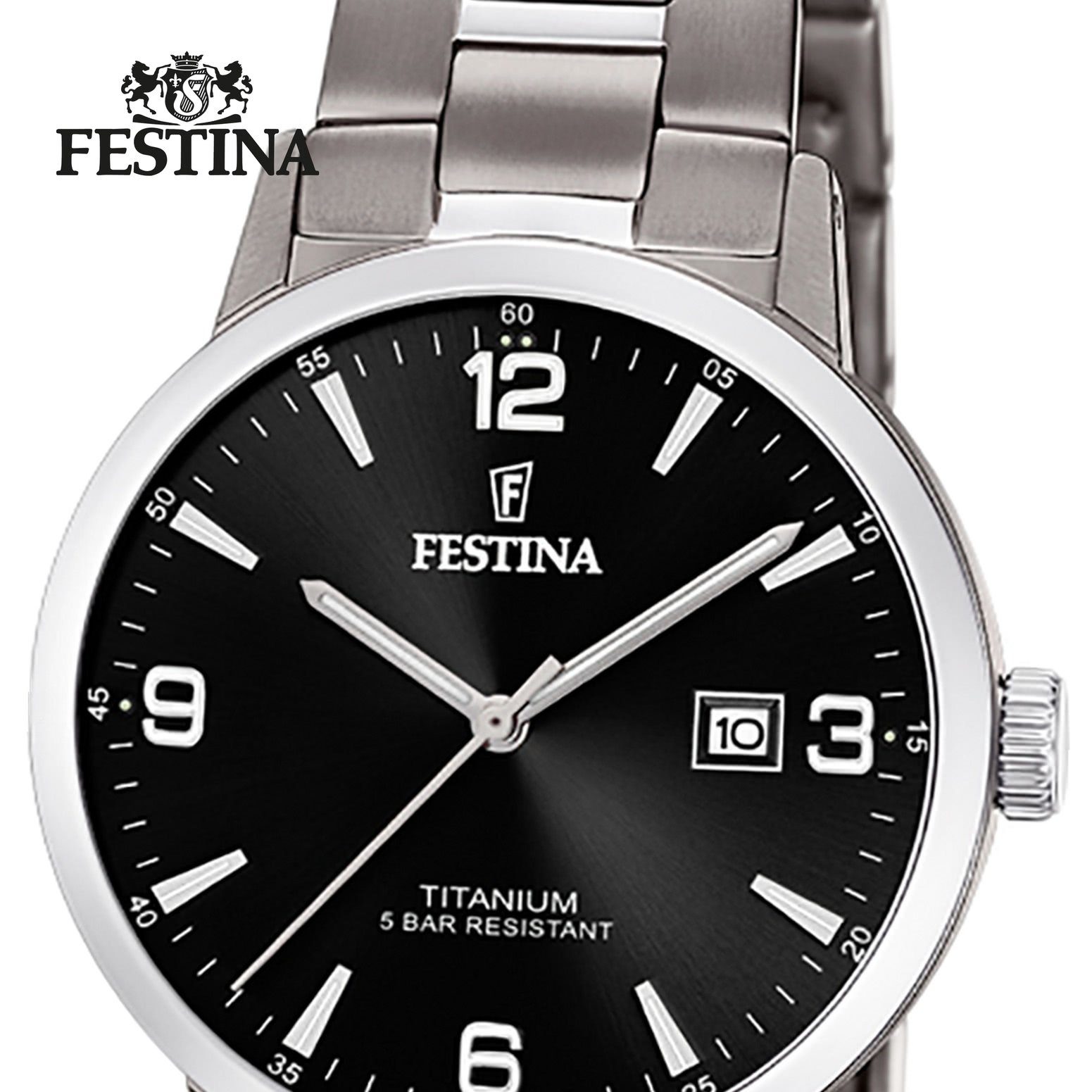 Festina Titan, Titanarmband silber Uhr Damen Quarzuhr Damen F20436/3 rund, Festina Armbanduhr Elegant