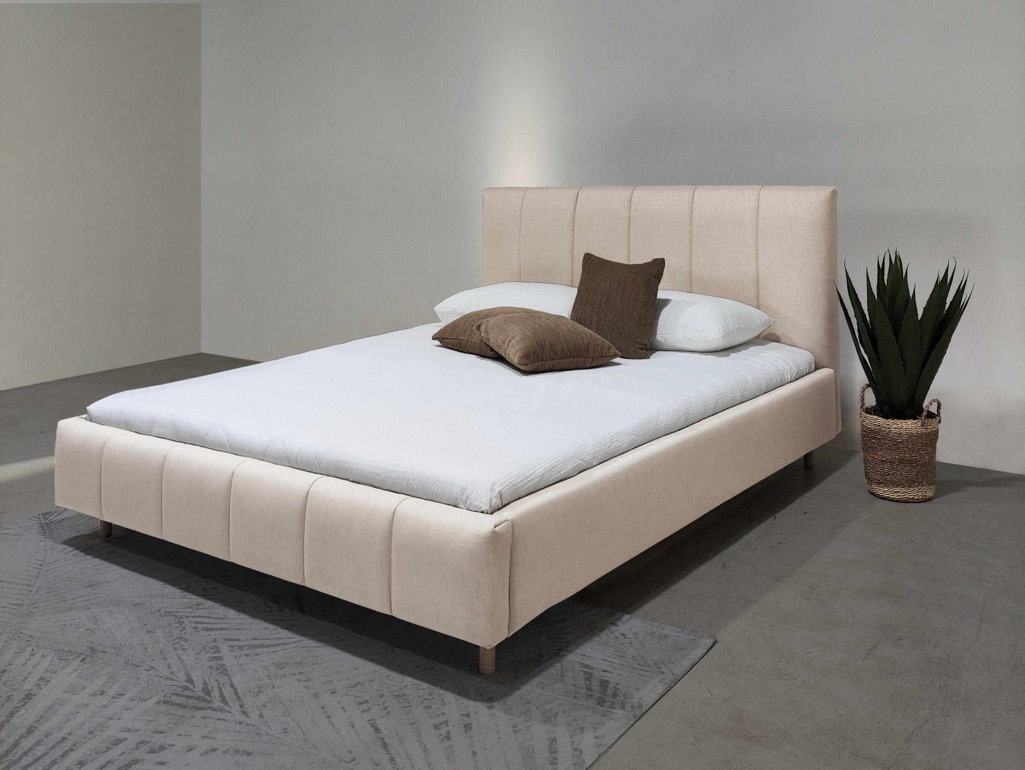 andas Polsterbett Muhos, mit gepolstertem Kopfteil, inkl. Lattenrost