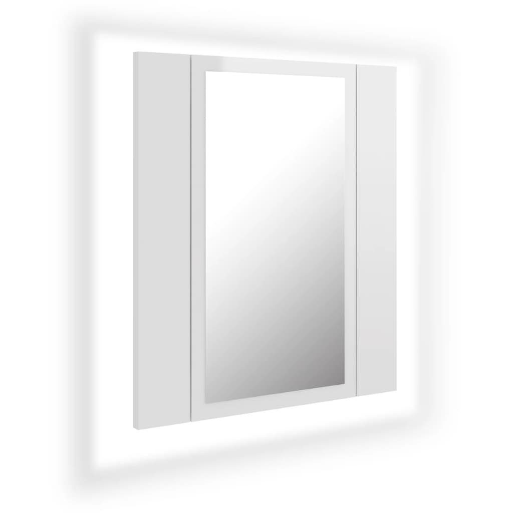 vidaXL Badezimmerspiegelschrank LED-Bad-Spiegelschrank Hochglanz-Weiß 40x12x45 (1-St) Acryl cm