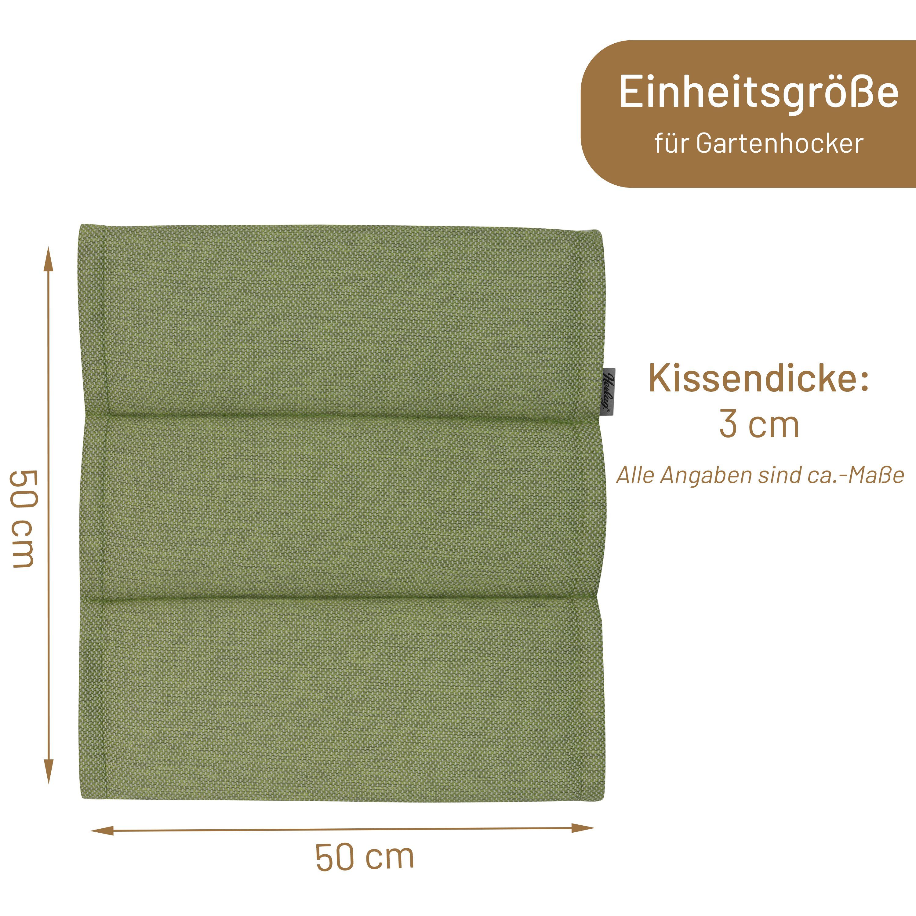 Herlag Hockerauflage Linnea Stuhlauflage, 50x50x3cm leichtes Kissen edles Strukturgewebe