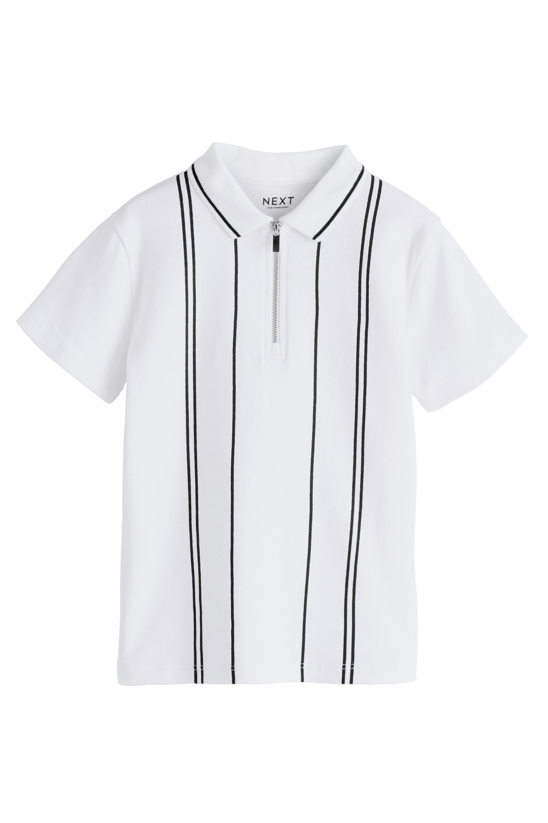 Next Poloshirt Poloshirt mit vertikalen Blockstreifen + RV-Kragen (1-tlg)