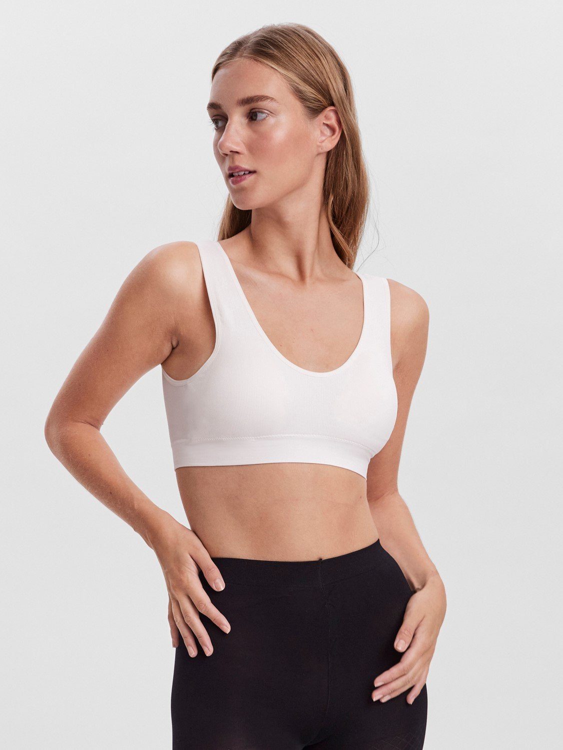 Vero Moda Bustier Bustier Ripp BH 2-er Pack Soft Cups ohne Bügel VMAGNES für (Set, 2-tlg) VMAGNES TOP 2-PACK NOOS