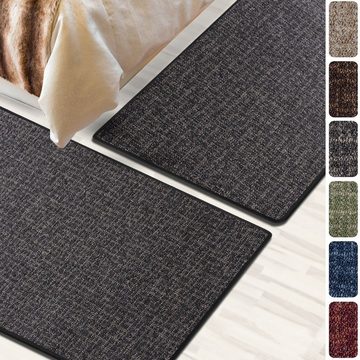 Bettumrandung Bermuda Grau, 3 Größen, Teppichläufer, ideal im Schlafzimmer Floordirekt, Höhe 7 mm, (3-tlg), geeignet für Fußbodenheizung