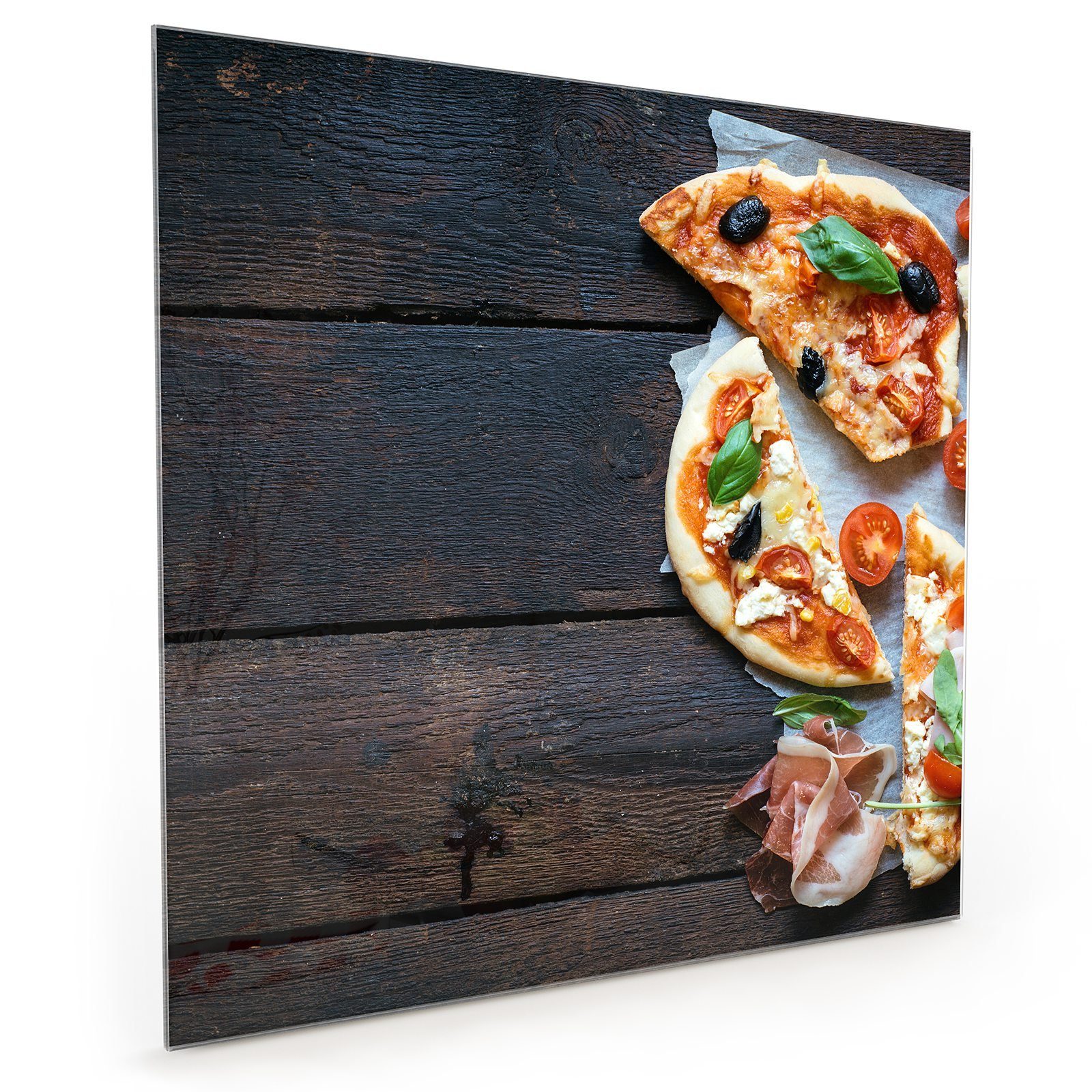 Pizzastücke Spritzschutz Glas Küchenrückwand Primedeco